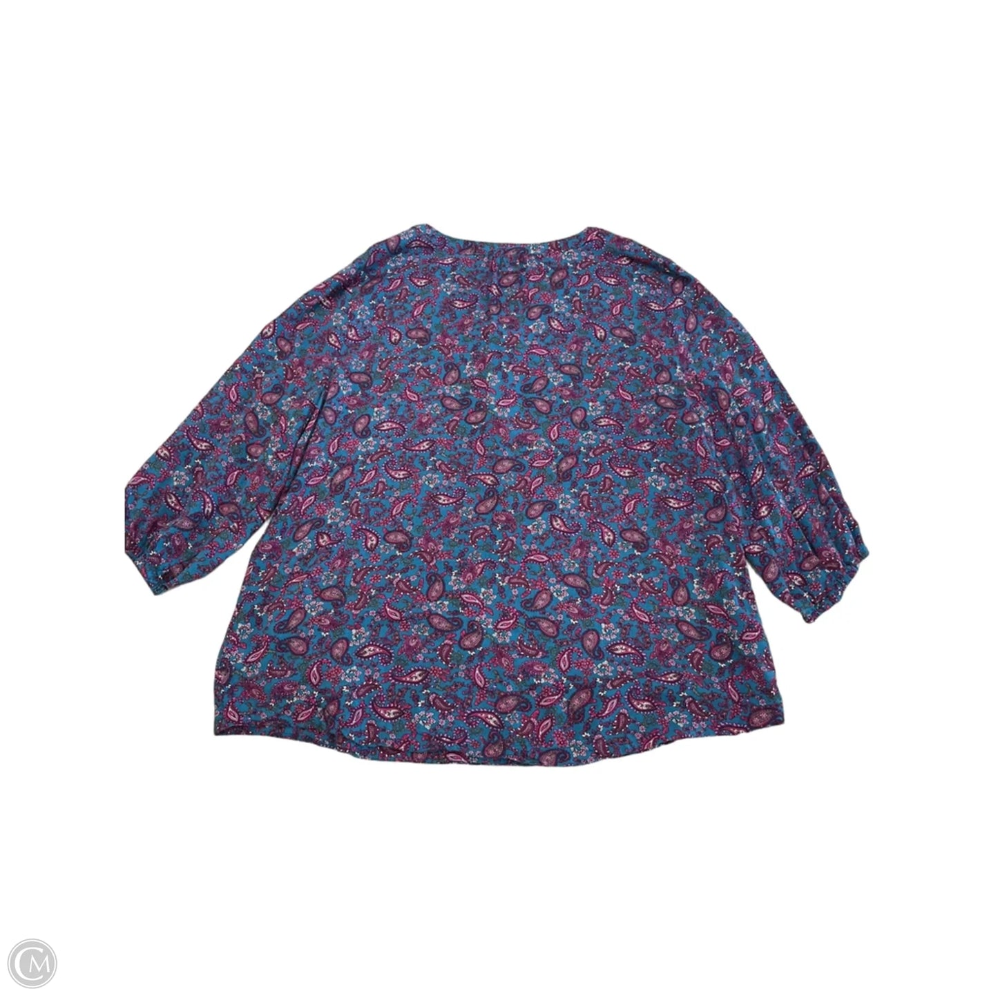 Top Long Sleeve By Croft And Barrow In Teal, Size: Xl
