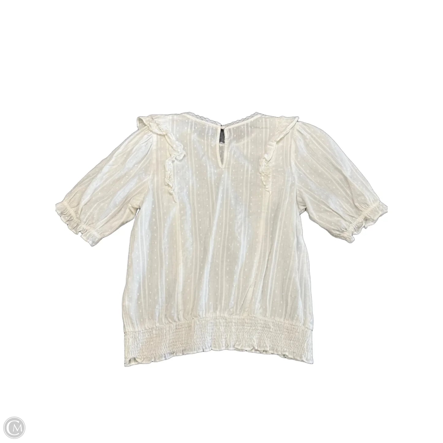 Blouse Short Sleeve By Mine In White, Size: M