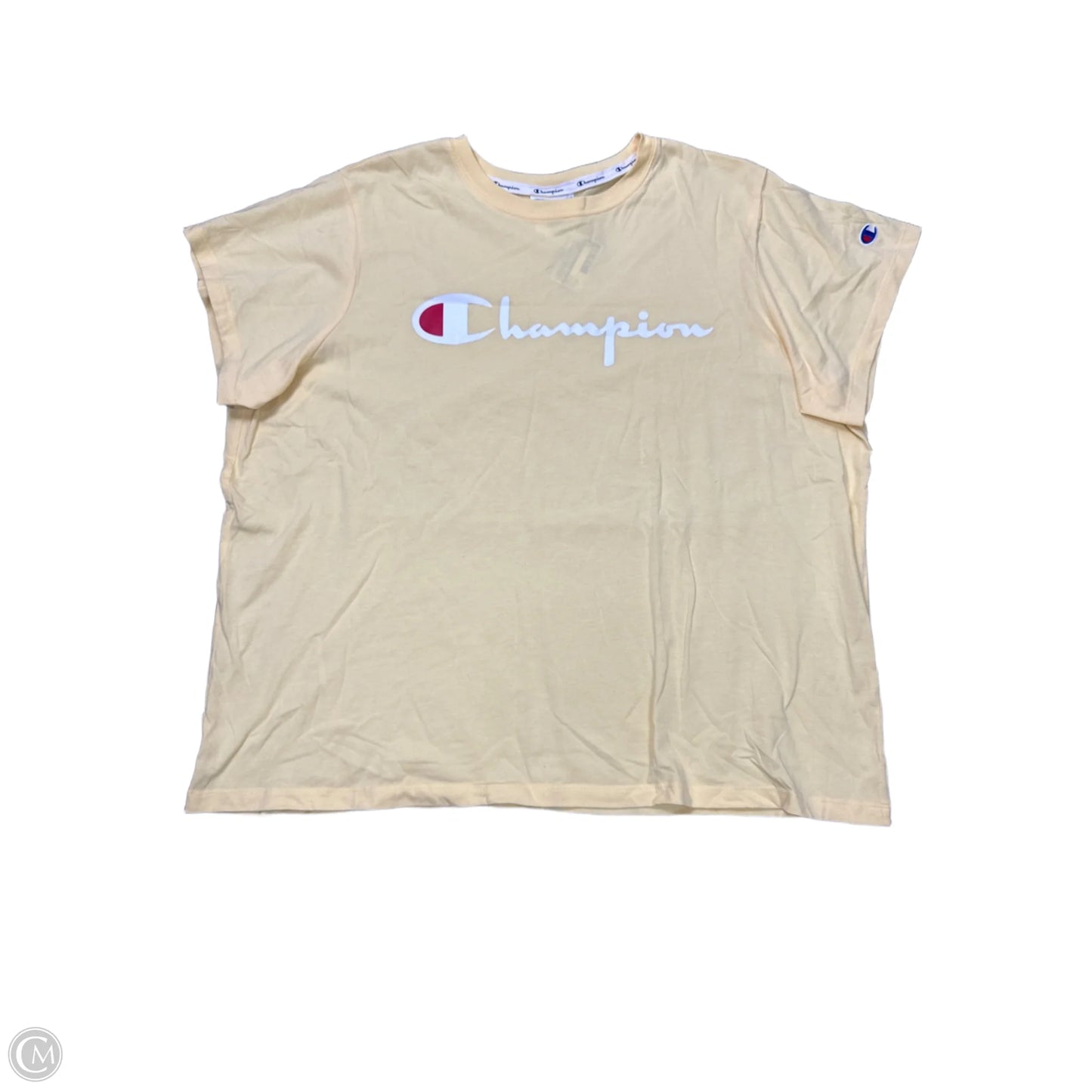 Top Short Sleeve By Champion In Yellow, Size: 2x