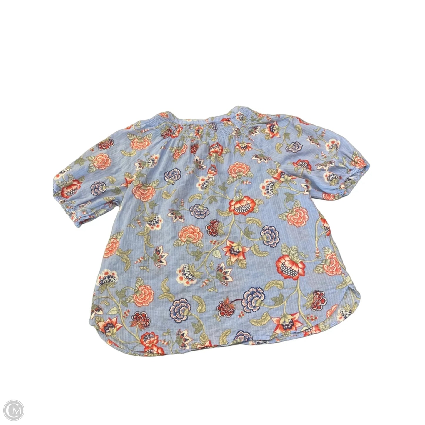 Top Short Sleeve By Loft In Floral Print, Size: L