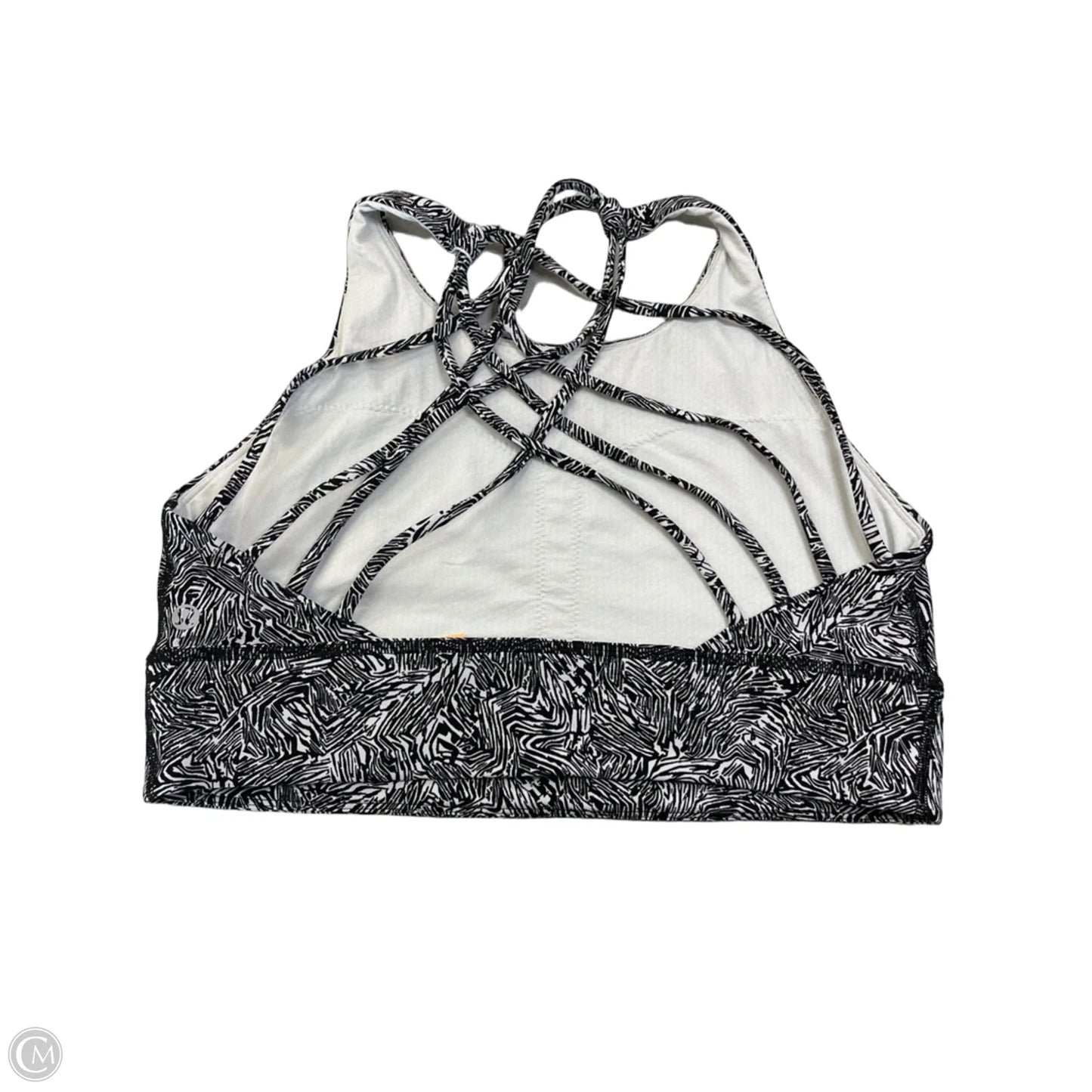 Athletic Bra By Lululemon In Black & White, Size: L