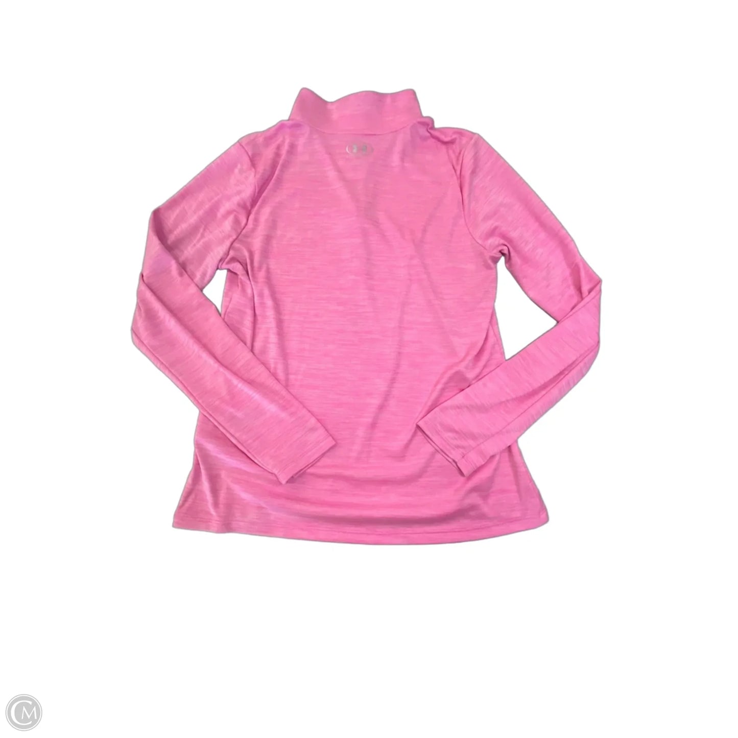 Athletic Top Long Sleeve Collar By Under Armour In Pink, Size: M