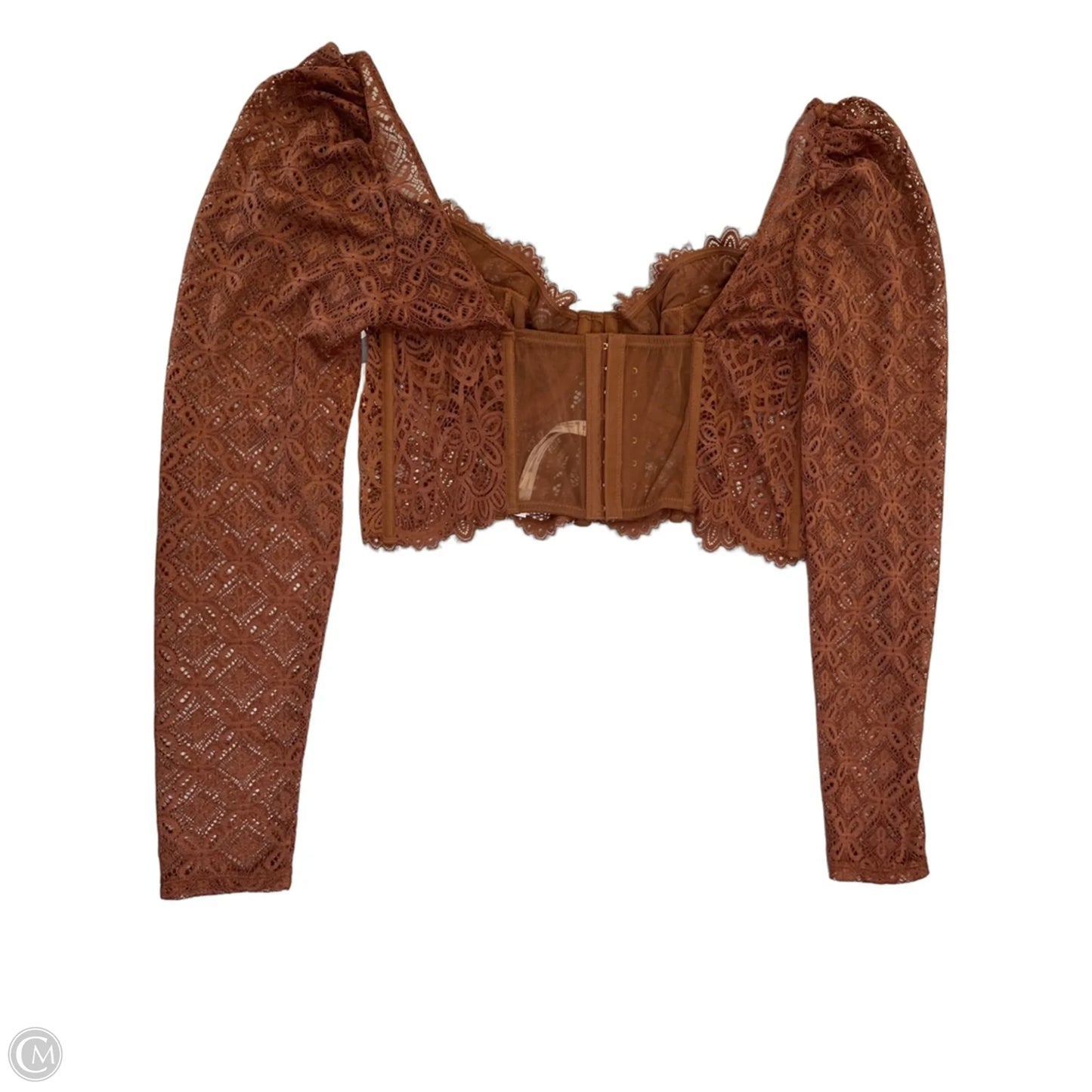 Top Long Sleeve By Anthropologie In Brown, Size: Xl