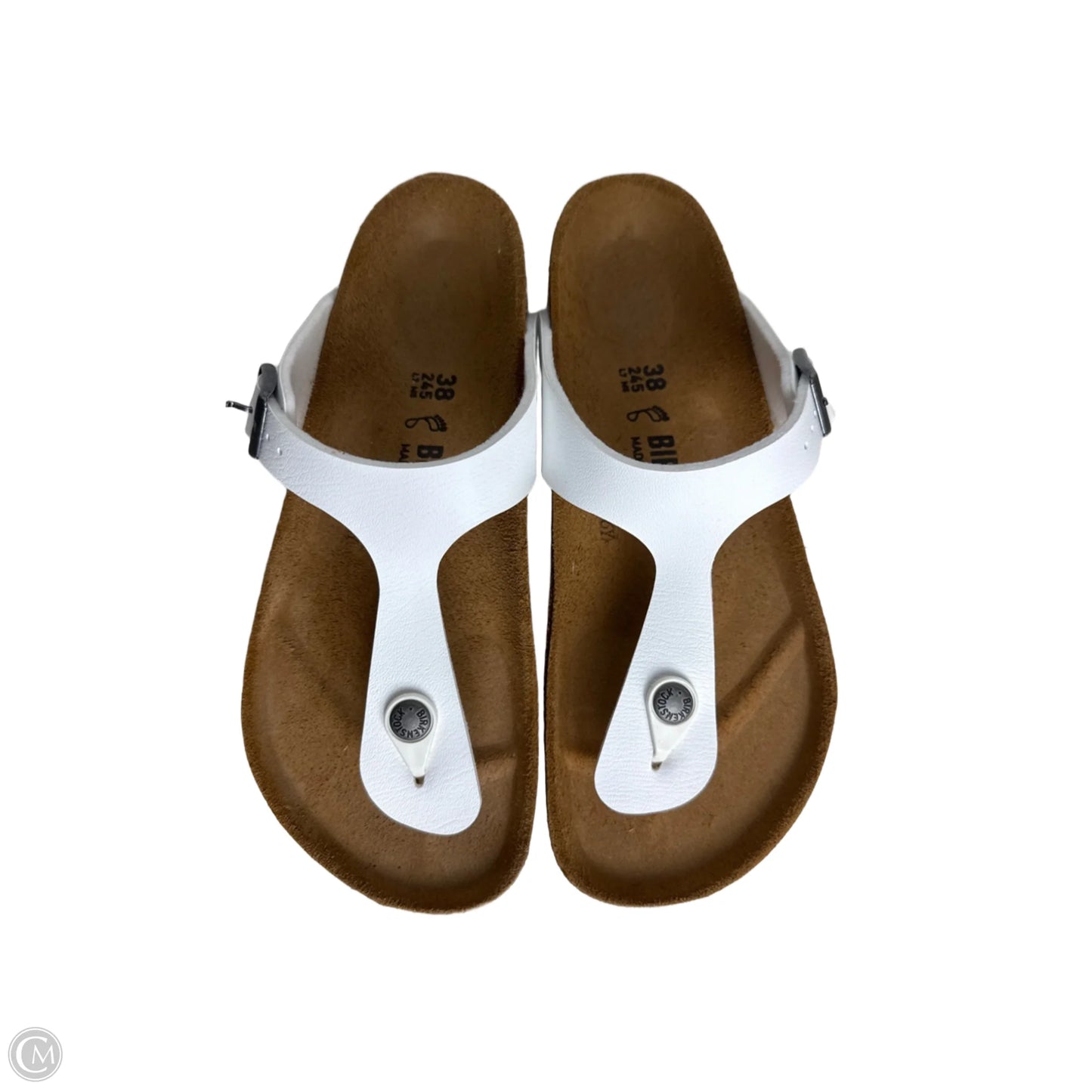 Sandals Flats By Birkenstock In White, Size: 8.5