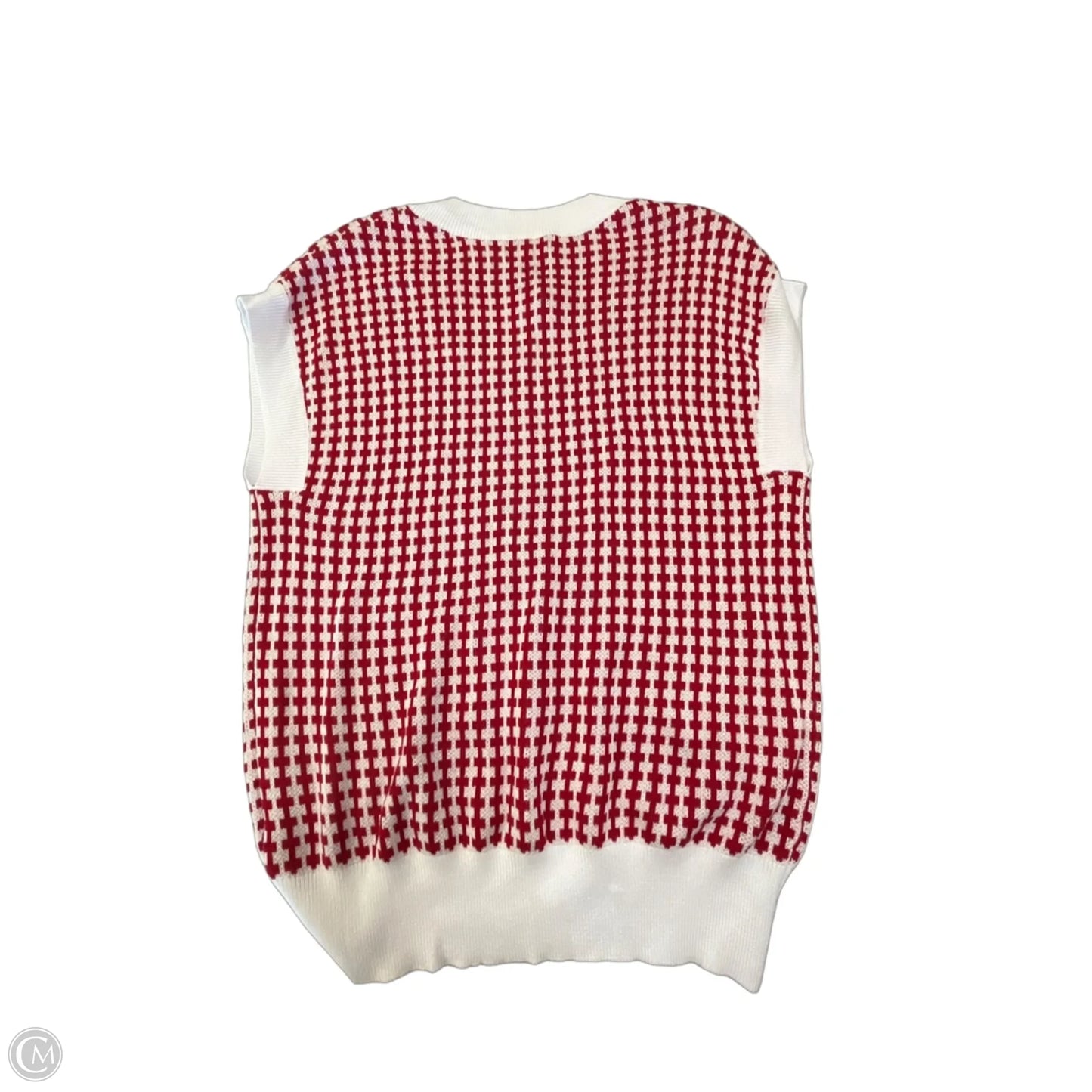 Vest Sweater By Dokotoo In Red & White, Size: M