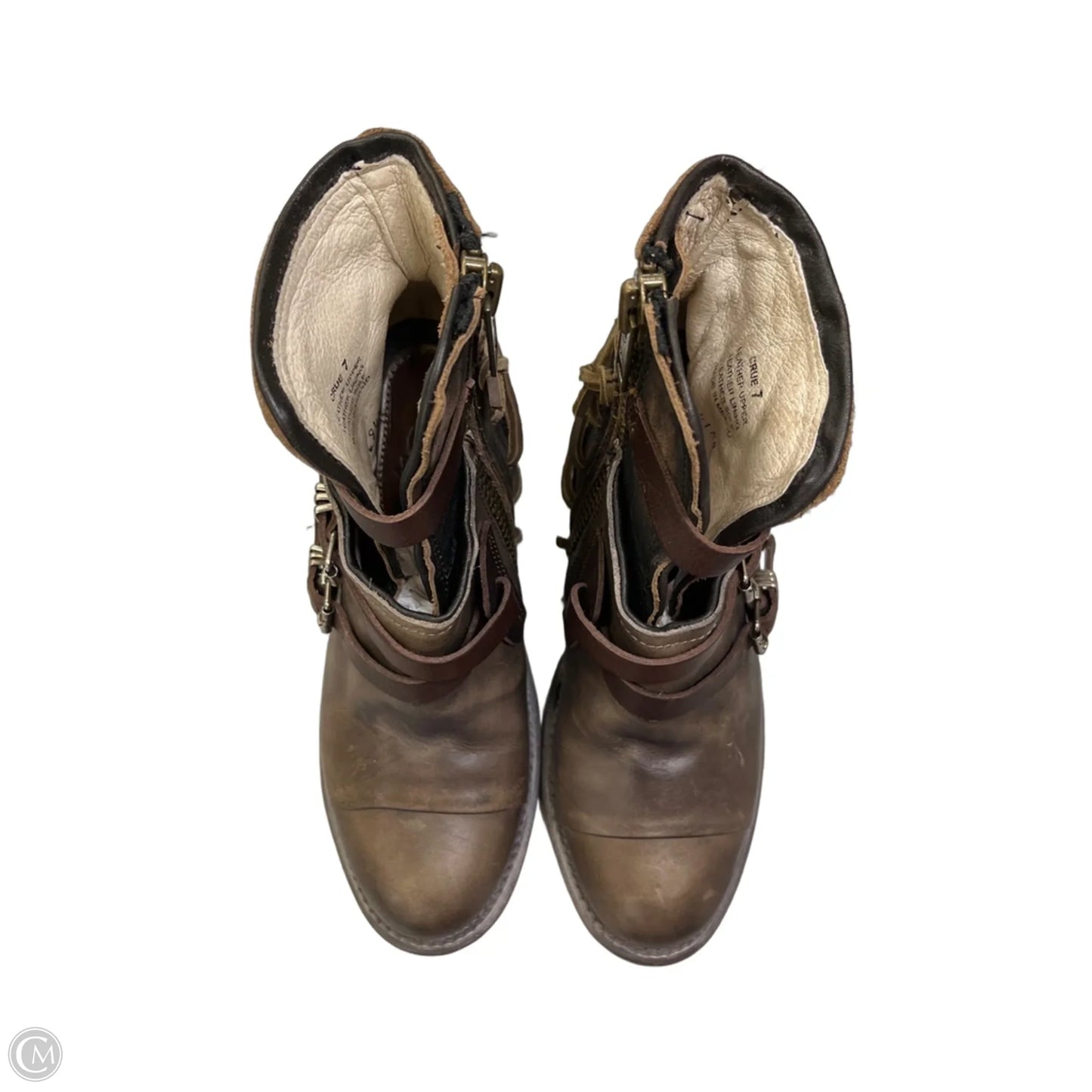 Boots Ankle Heels By Freebird In Brown, Size: 7