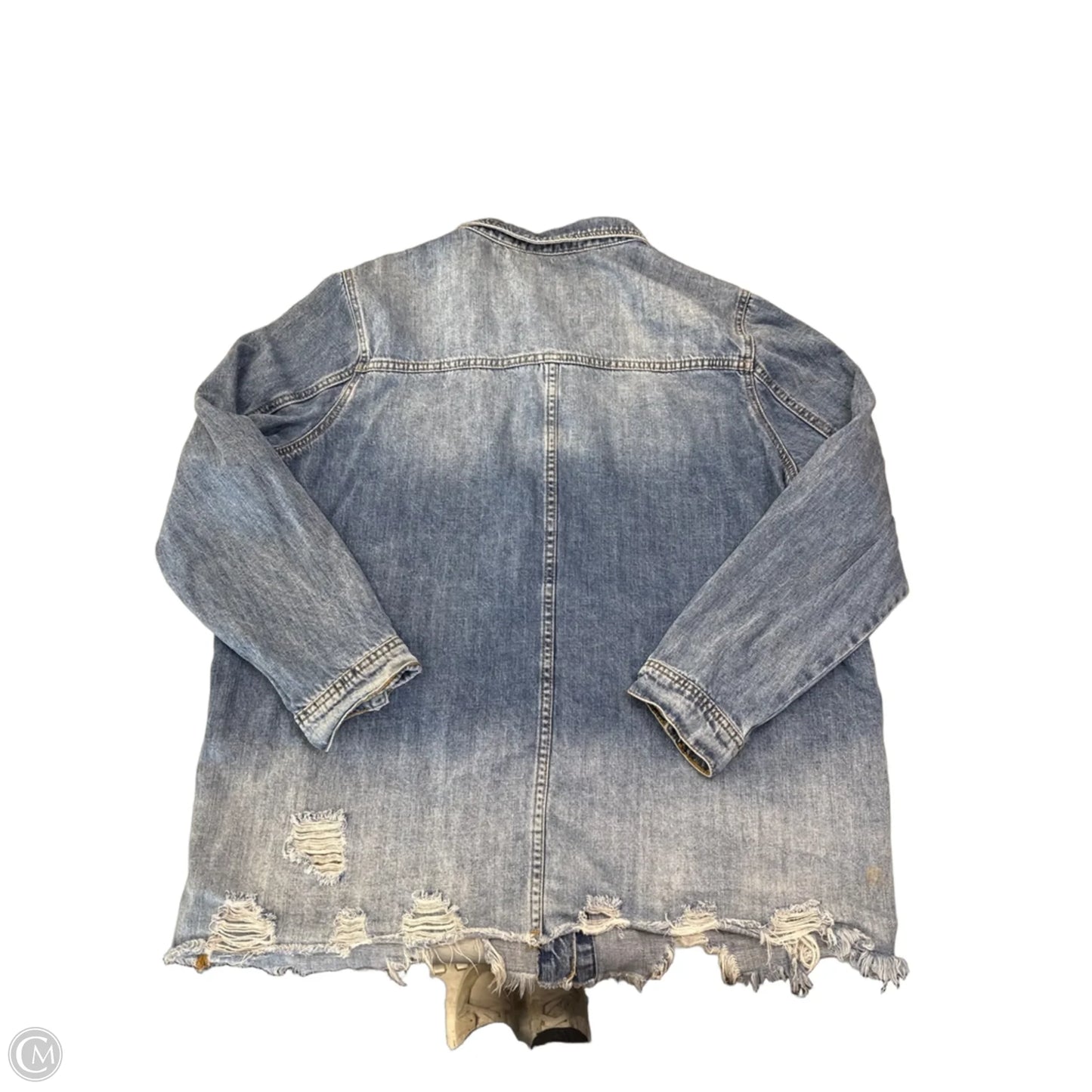 Jacket Denim By Kancan In Blue Denim, Size: L
