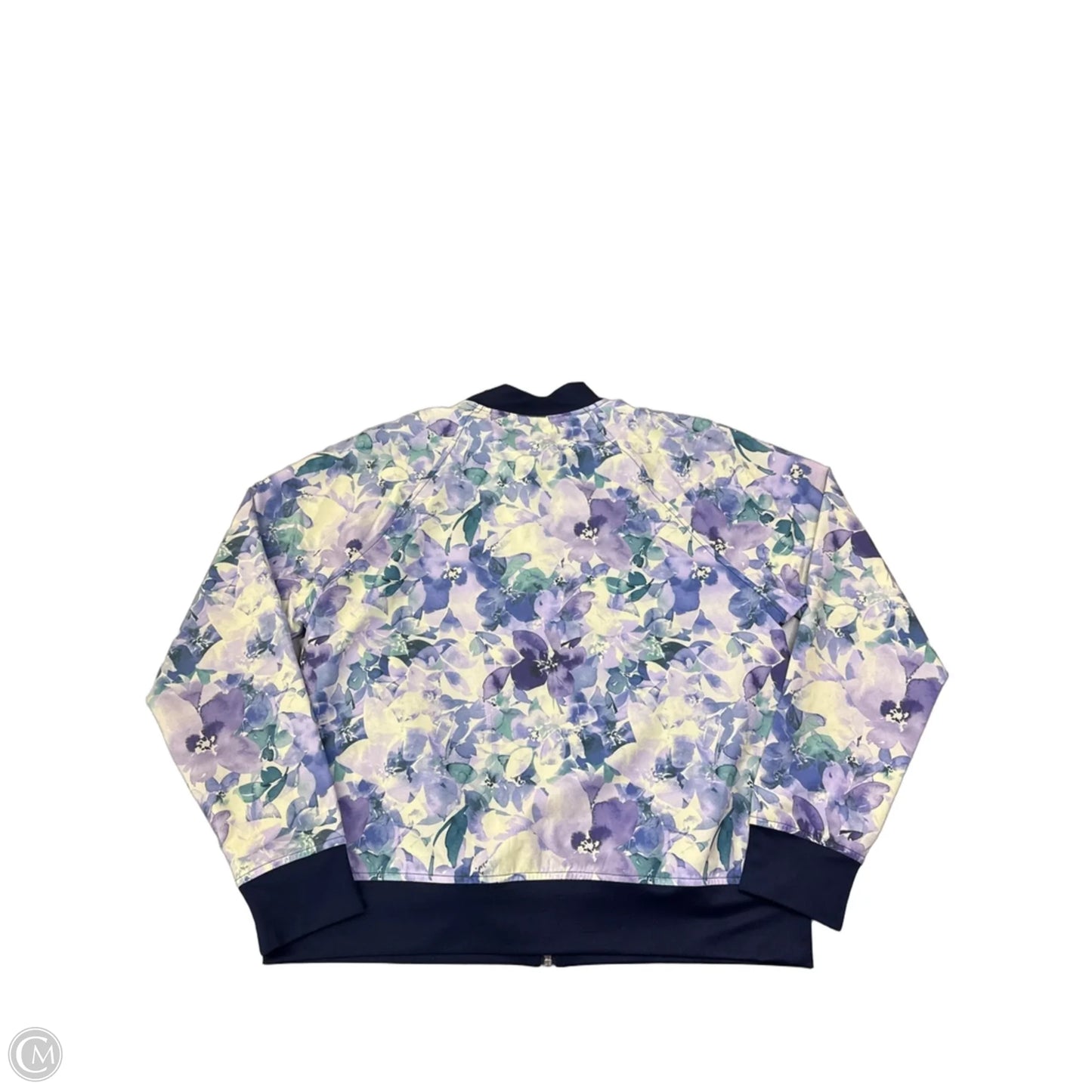 Athletic Jacket By Skechers In Floral Print, Size: L