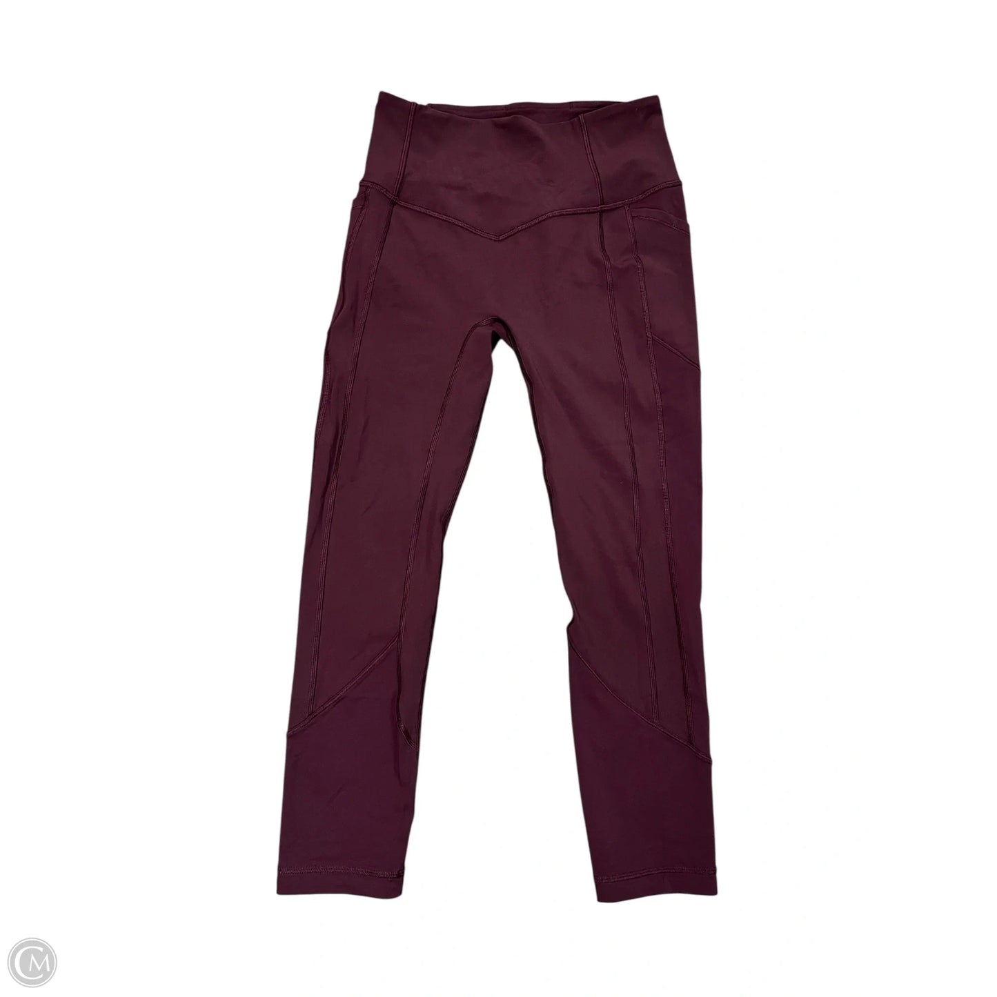 Athletic Leggings By Lululemon In Maroon, Size: S