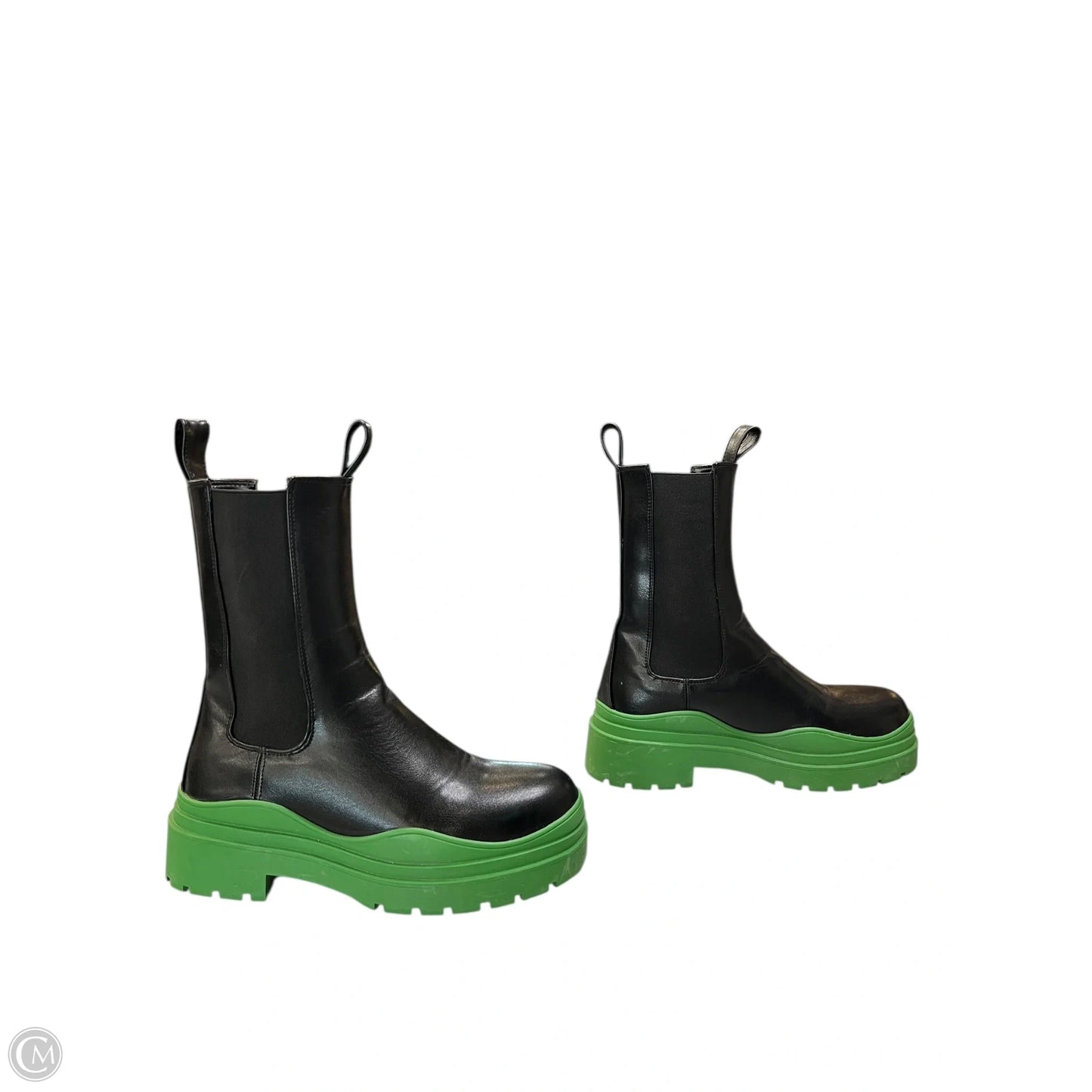 Boots Mid-calf Flats By Azalea Wang In Black & Green, Size: 6.5