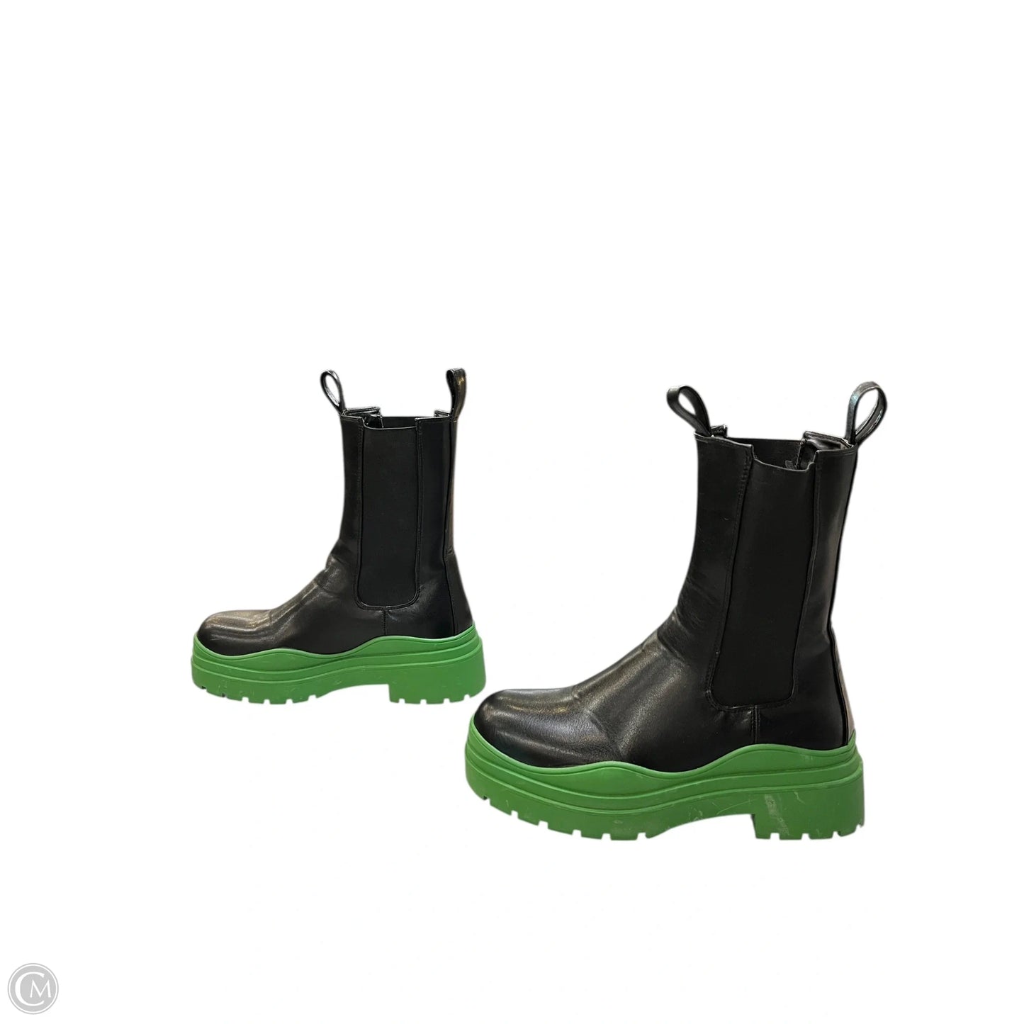 Boots Mid-calf Flats By Azalea Wang In Black & Green, Size: 6.5