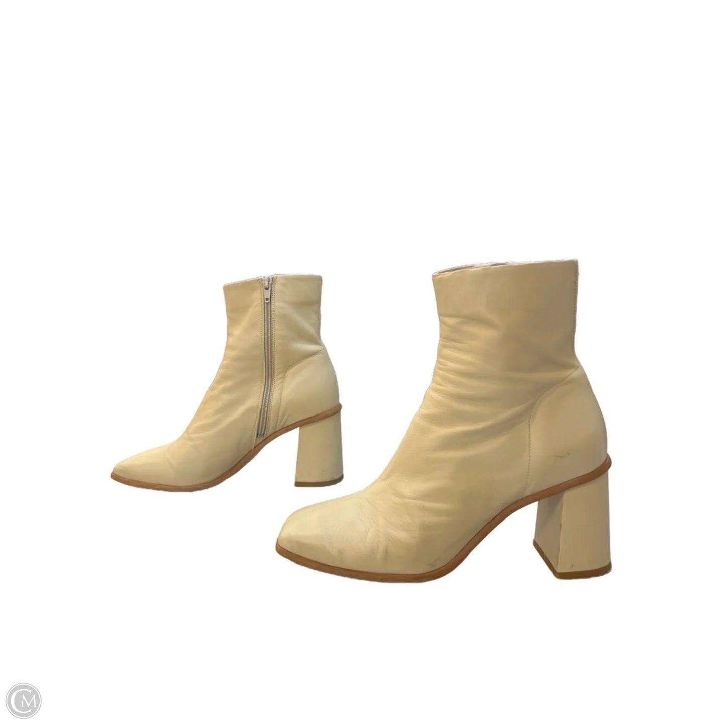 Boots Mid-calf Heels By Free People In Beige, Size: 9