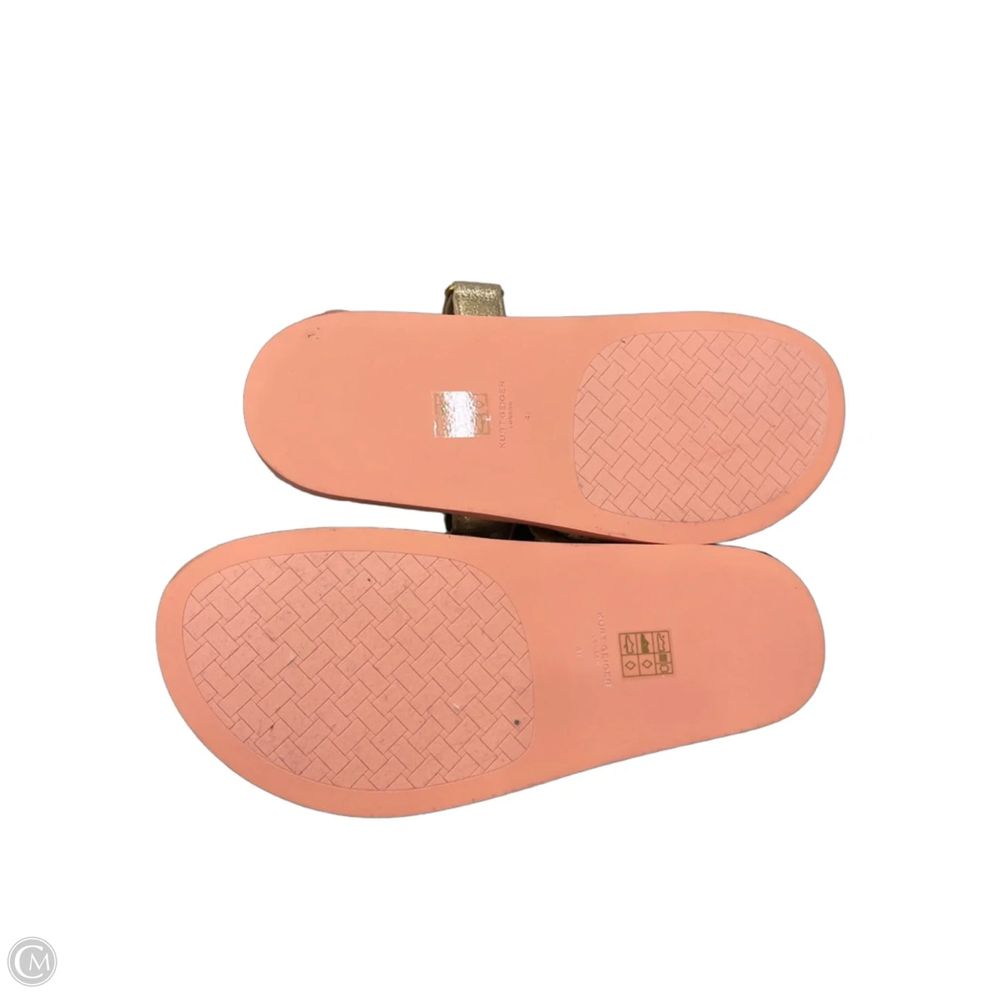 Sandals Designer By Kurt Geiger In Gold & Pink, Size: 10