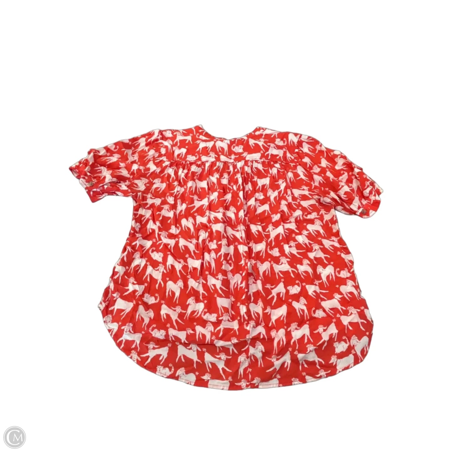 Blouse Short Sleeve By Anthropologie In Animal Print, Size: L