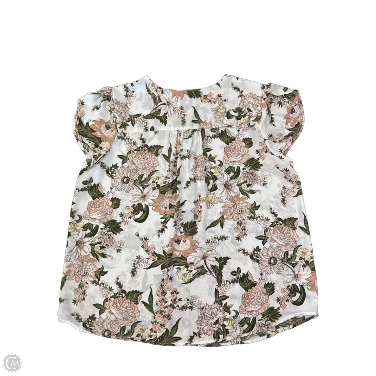 Blouse Short Sleeve By Loft In Floral Print, Size: Xl