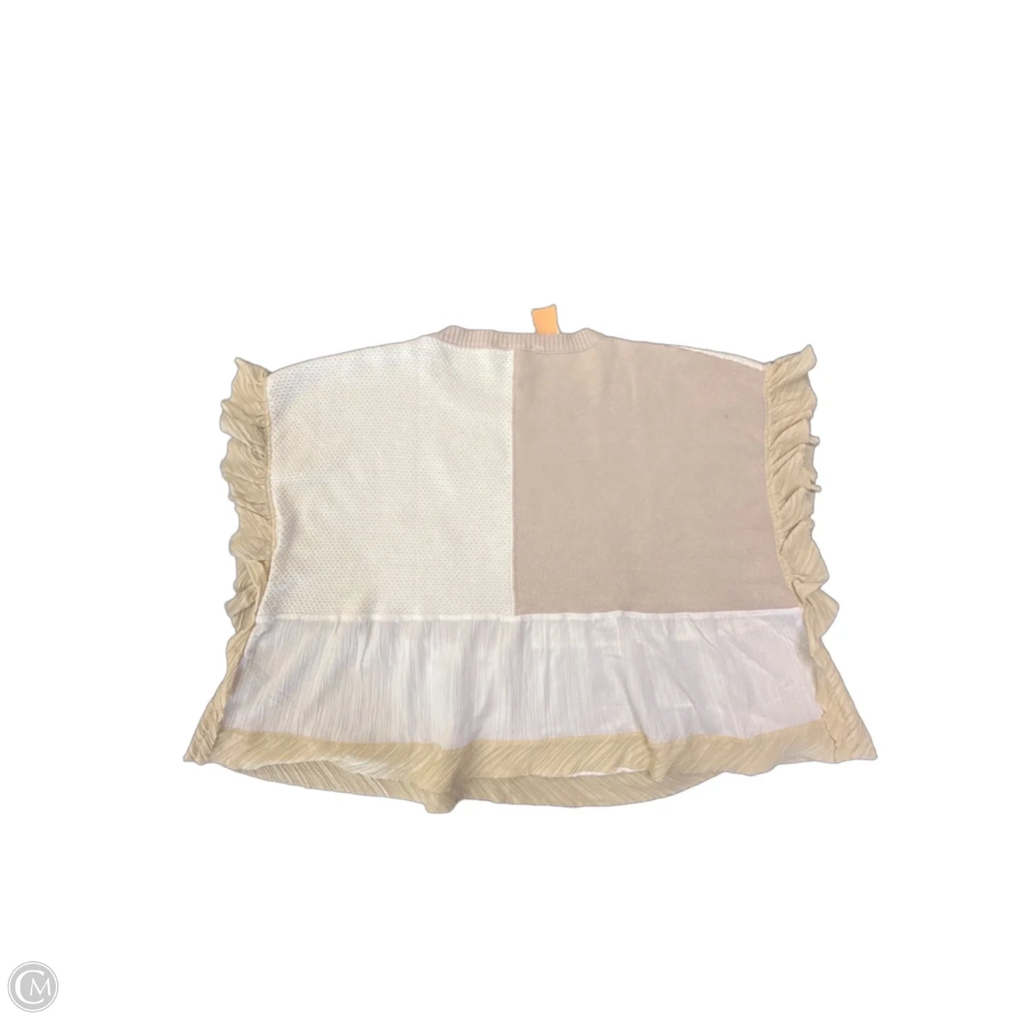 Sweater Short Sleeve By Davi & Dani In Cream & Tan, Size: L