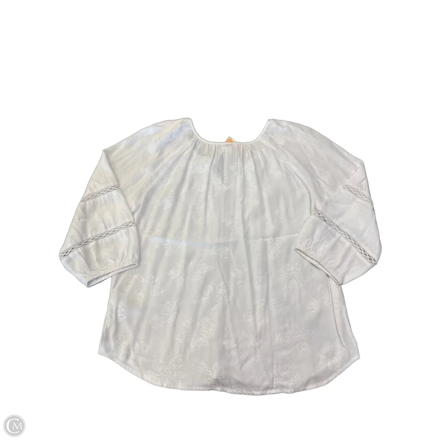 Blouse Long Sleeve By Tribal In White, Size: Xl