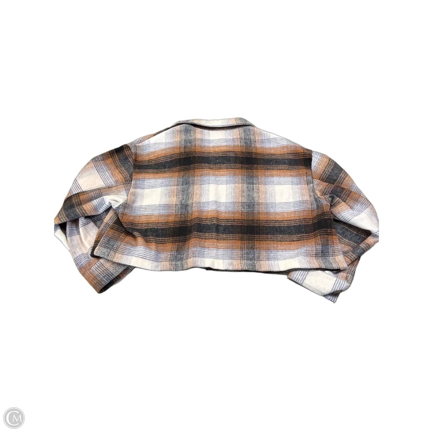 Jacket Shirt By Elan In Plaid Pattern, Size: S