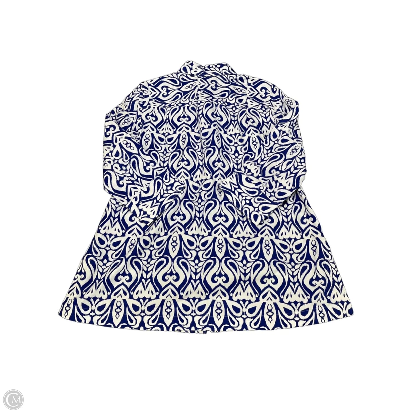 Top Long Sleeve By Chicos In Blue & White, Size: S