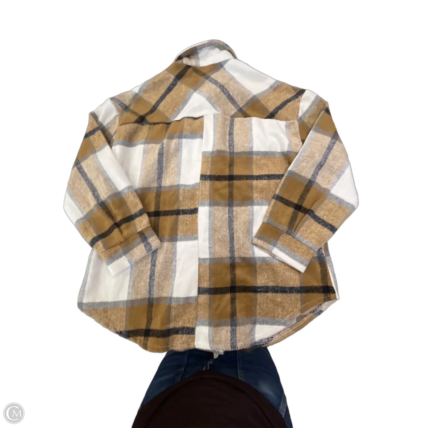 Jacket Shirt By Altard State In Brown & Cream, Size: S