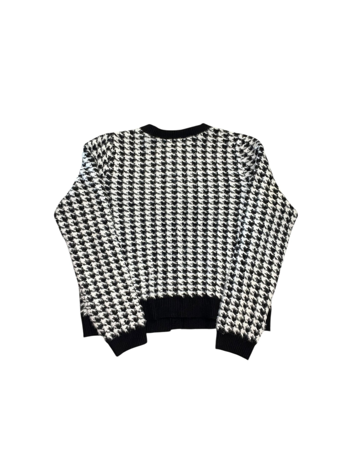 Cardigan By Tahari In Black & White, Size:L