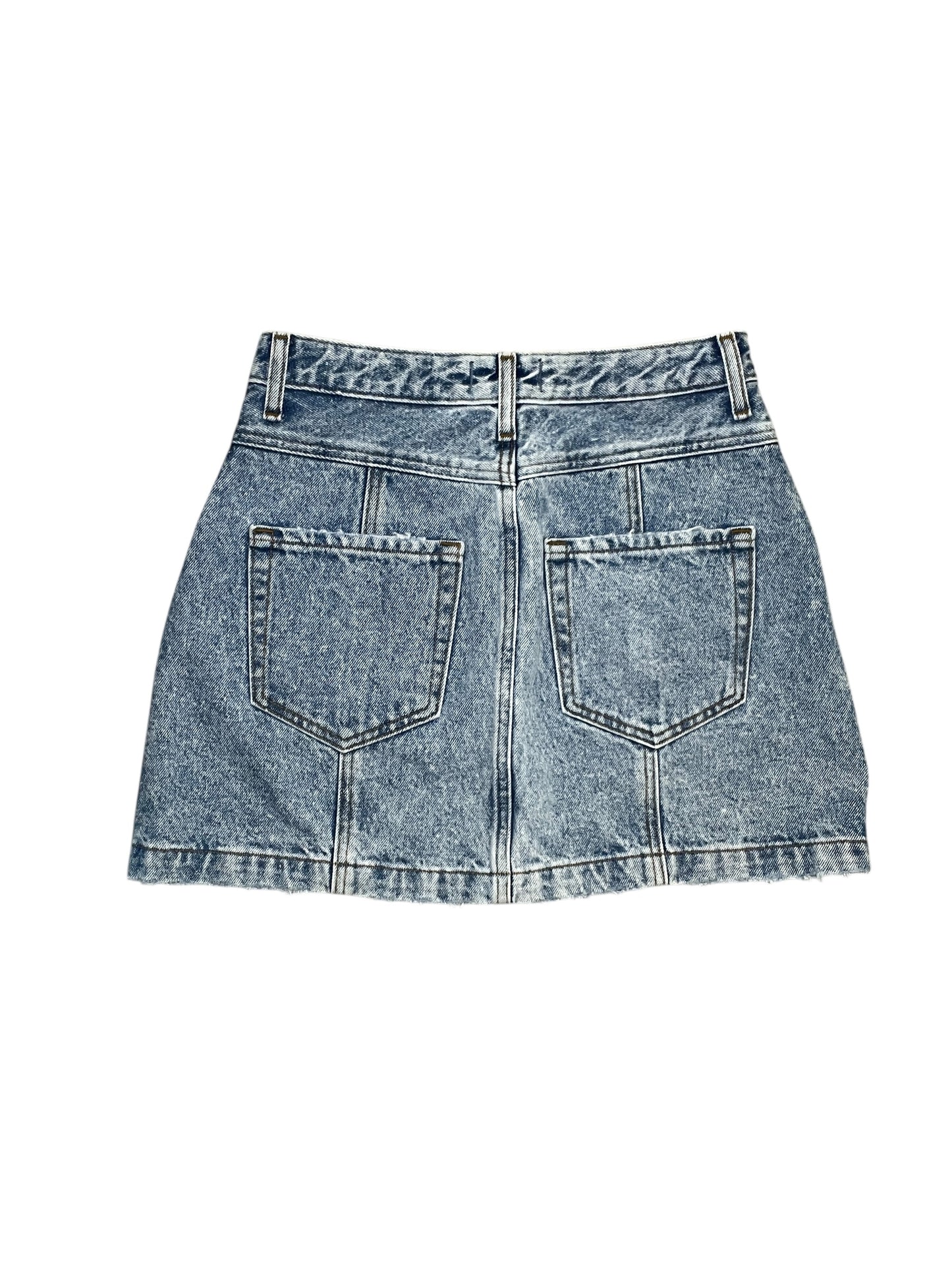 Skirt Mini & Short By Abercrombie And Fitch In Blue Denim, Size:Xs