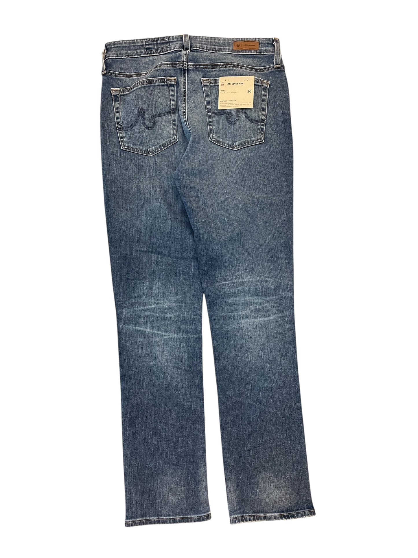 Jeans Straight By Ag Jeans In Blue Denim, Size:10