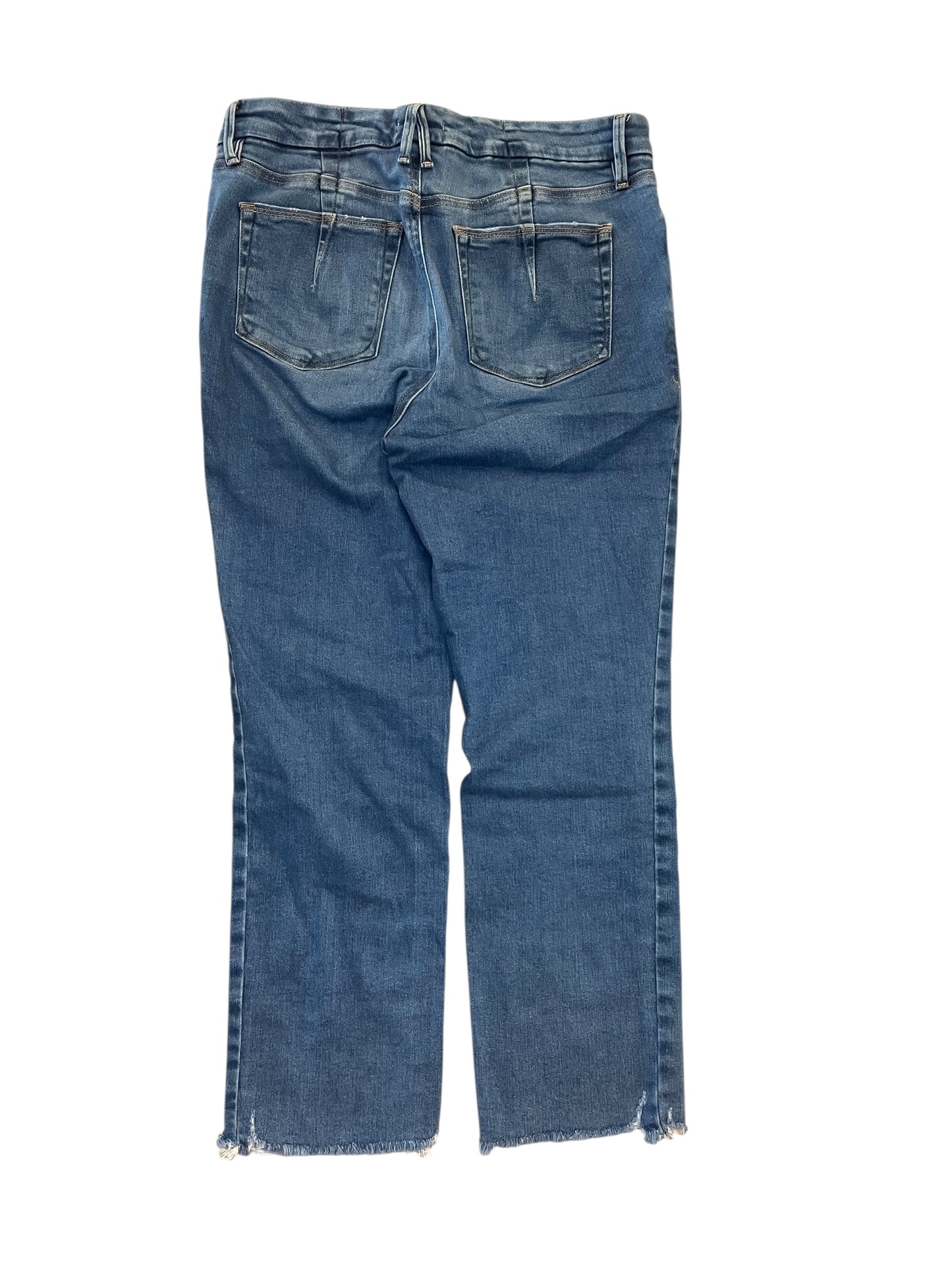Jeans Straight By Good American In Blue Denim, Size:12