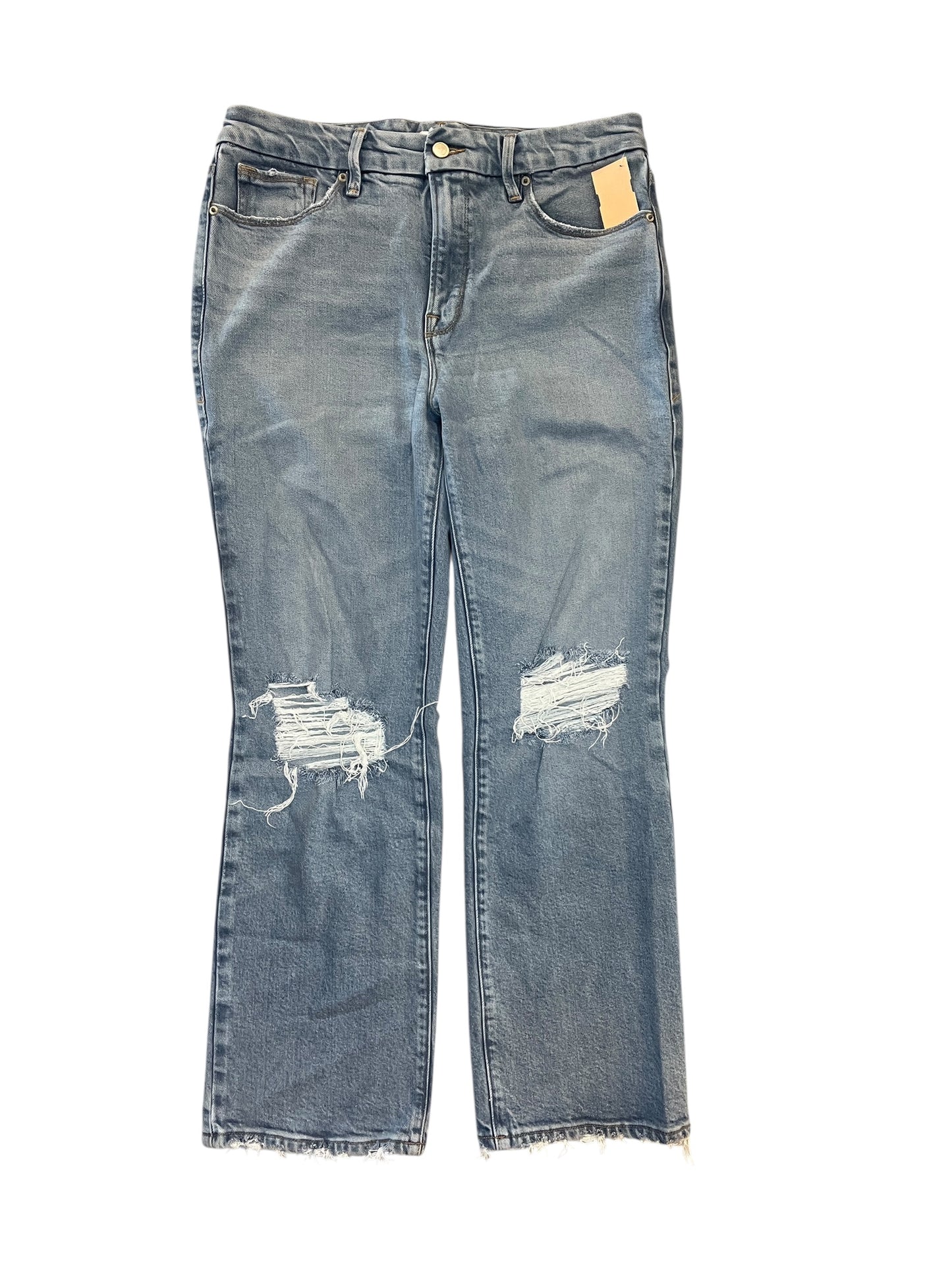 Jeans Straight By Good American In Blue Denim, Size:12