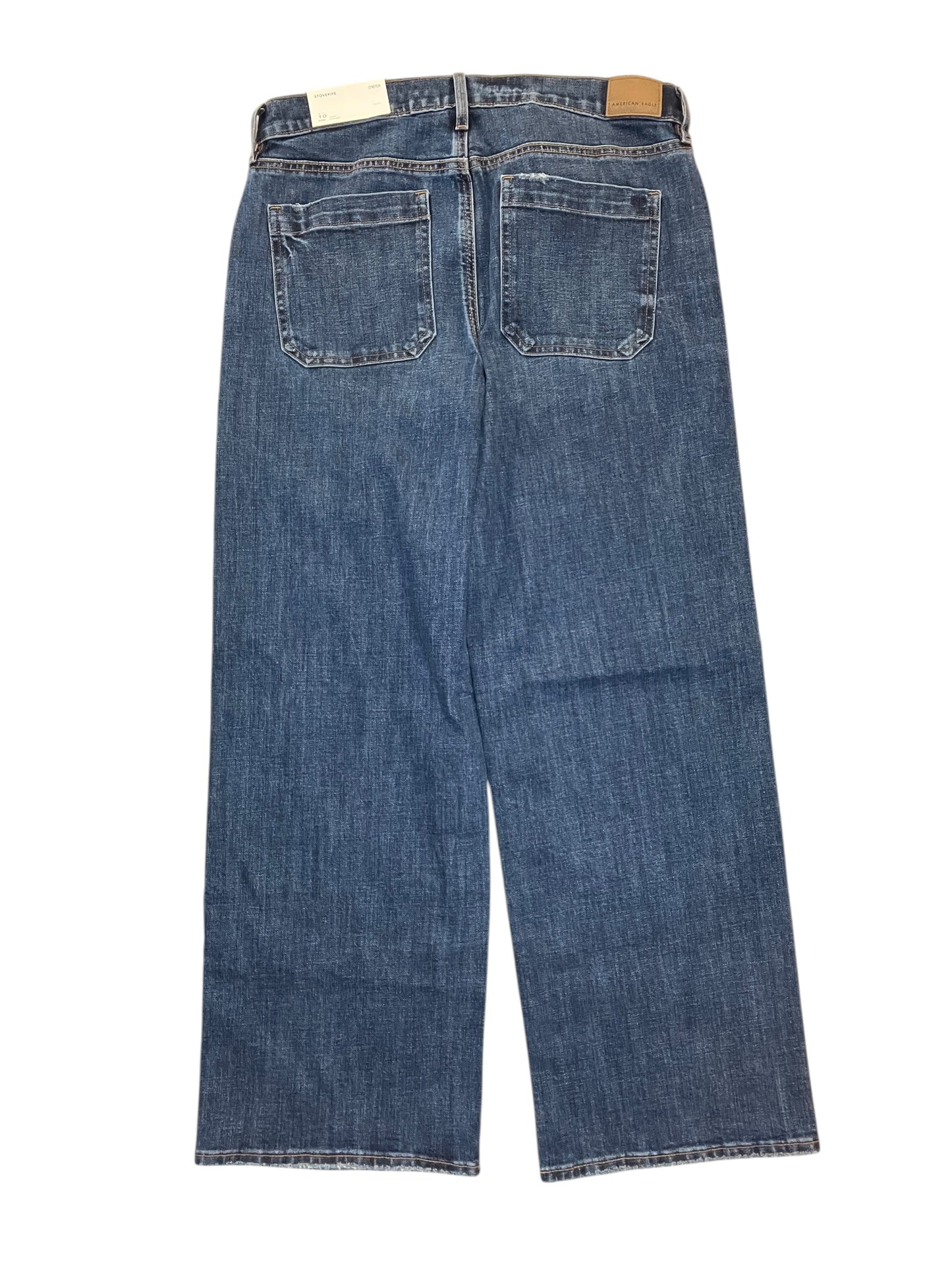 Jeans Wide Leg By American Eagle In Blue Denim, Size:10