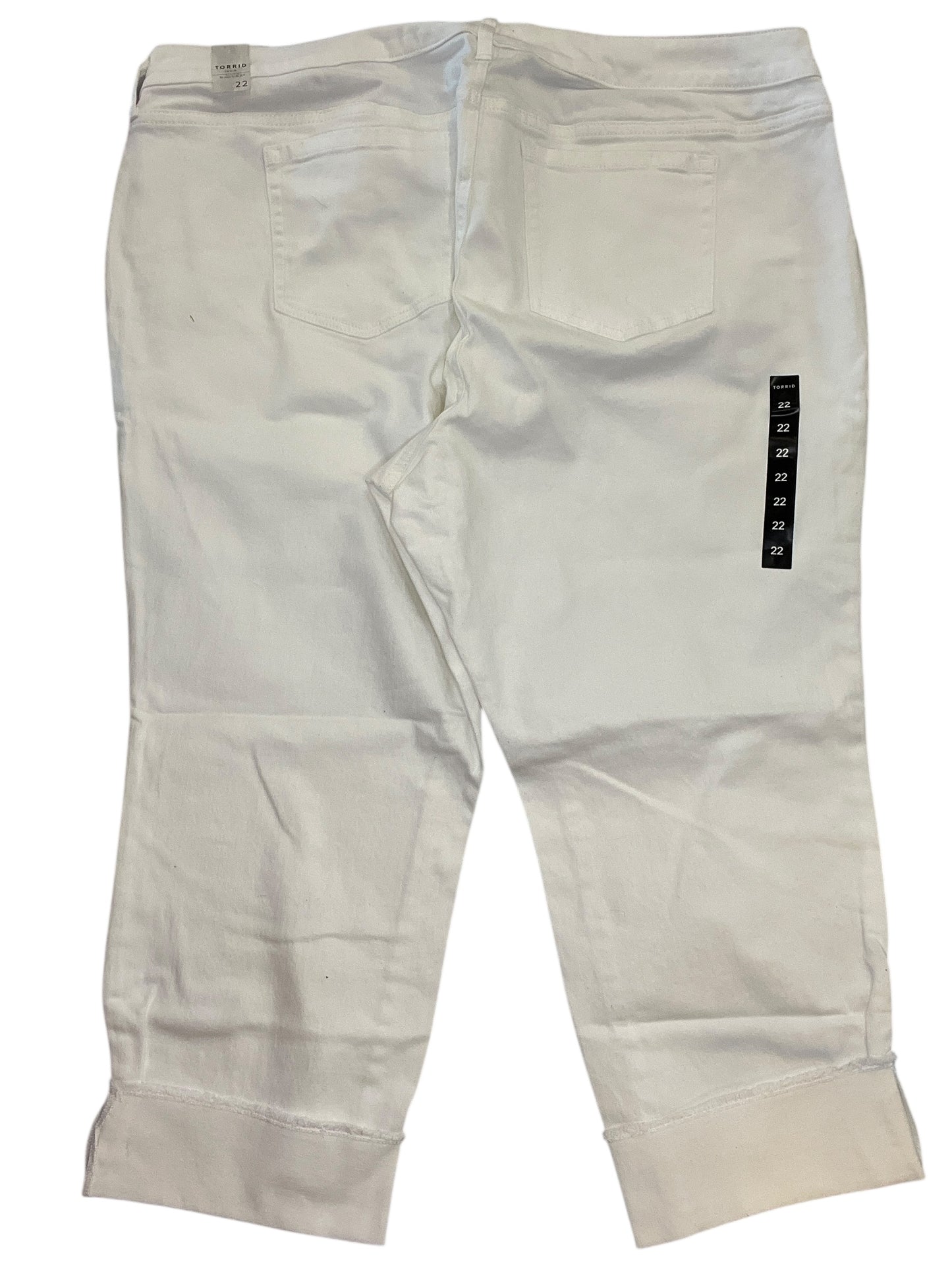 Jeans Cropped By Torrid In White Denim, Size:22