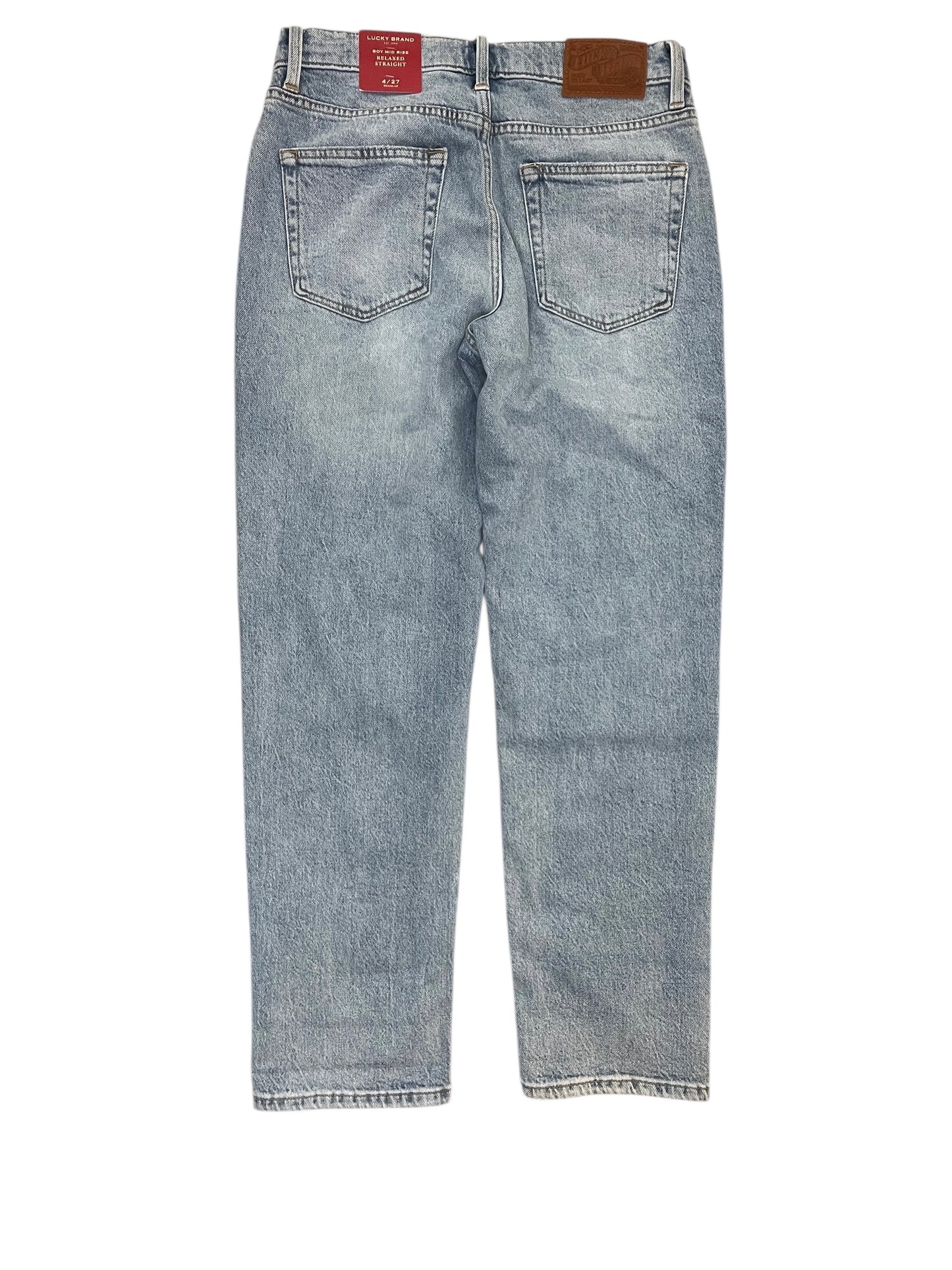 Jeans Straight By Lucky Brand In Blue Denim, Size:4