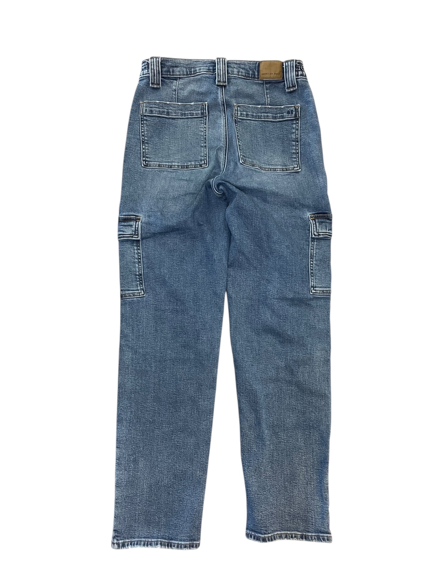 Jeans Straight By American Eagle In Blue Denim, Size:6L