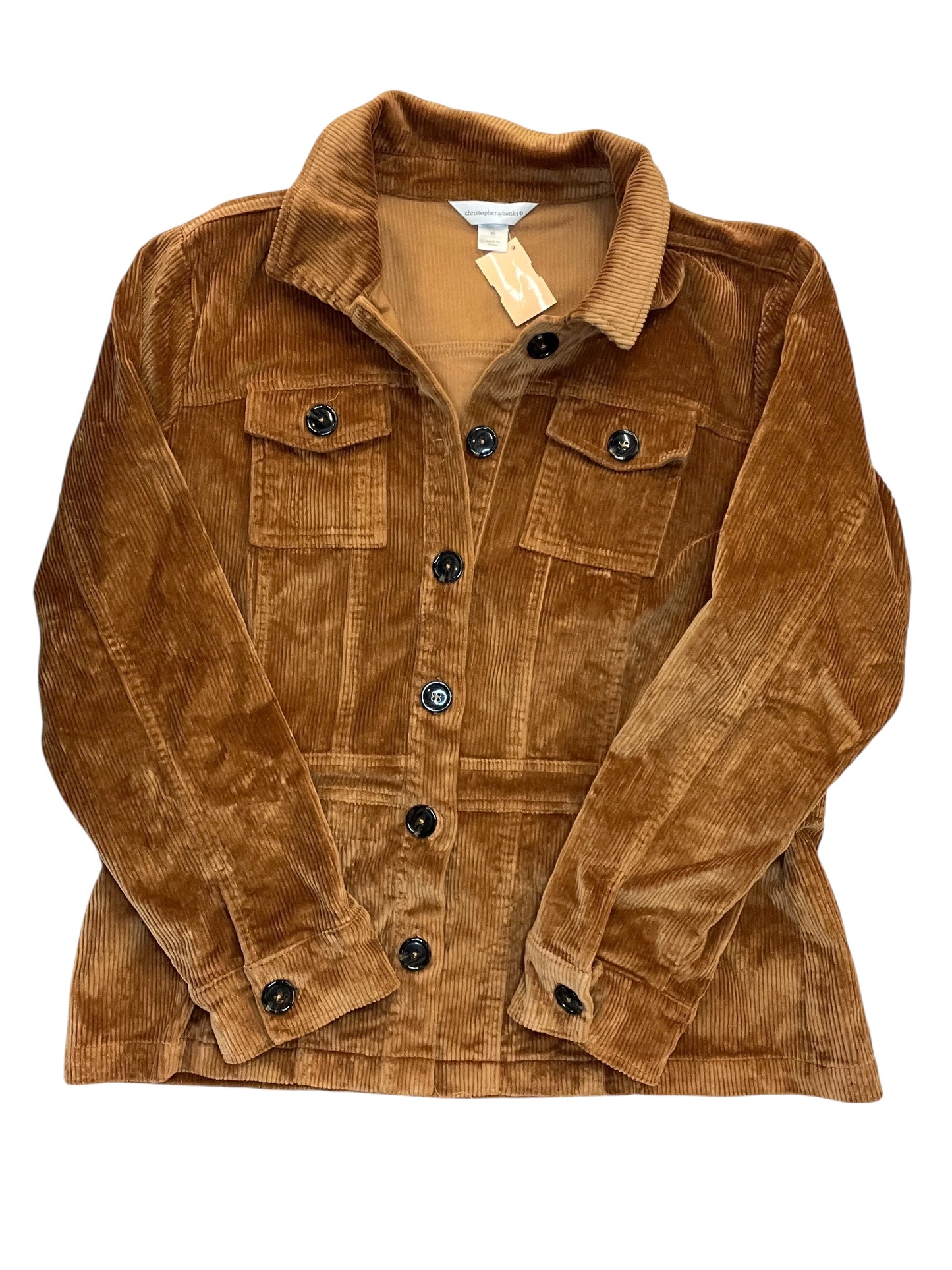 Jacket Shirt By Christopher And Banks In Brown, Size:Xl