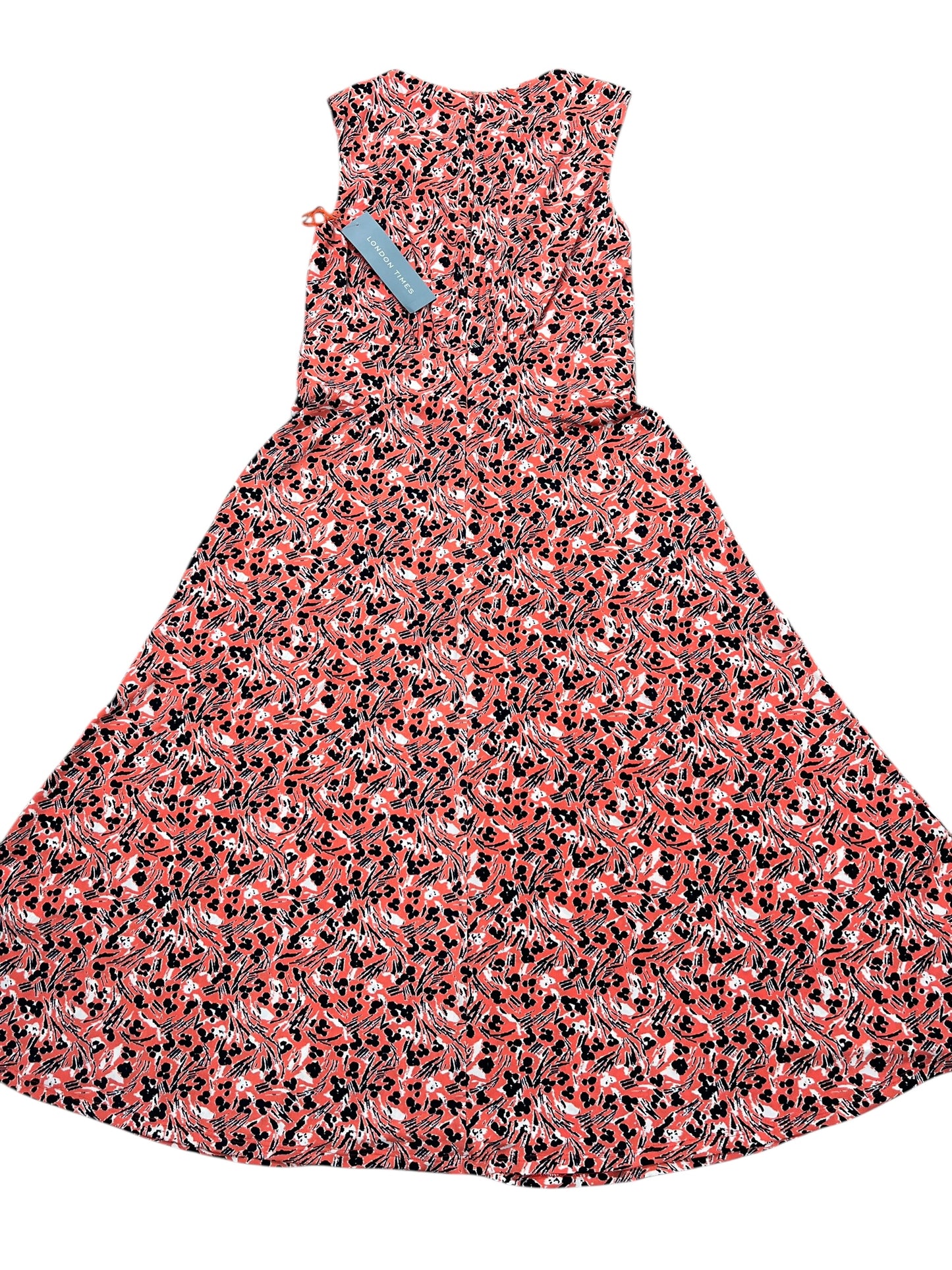 Dress Casual Midi By London Times In Coral, Size:S