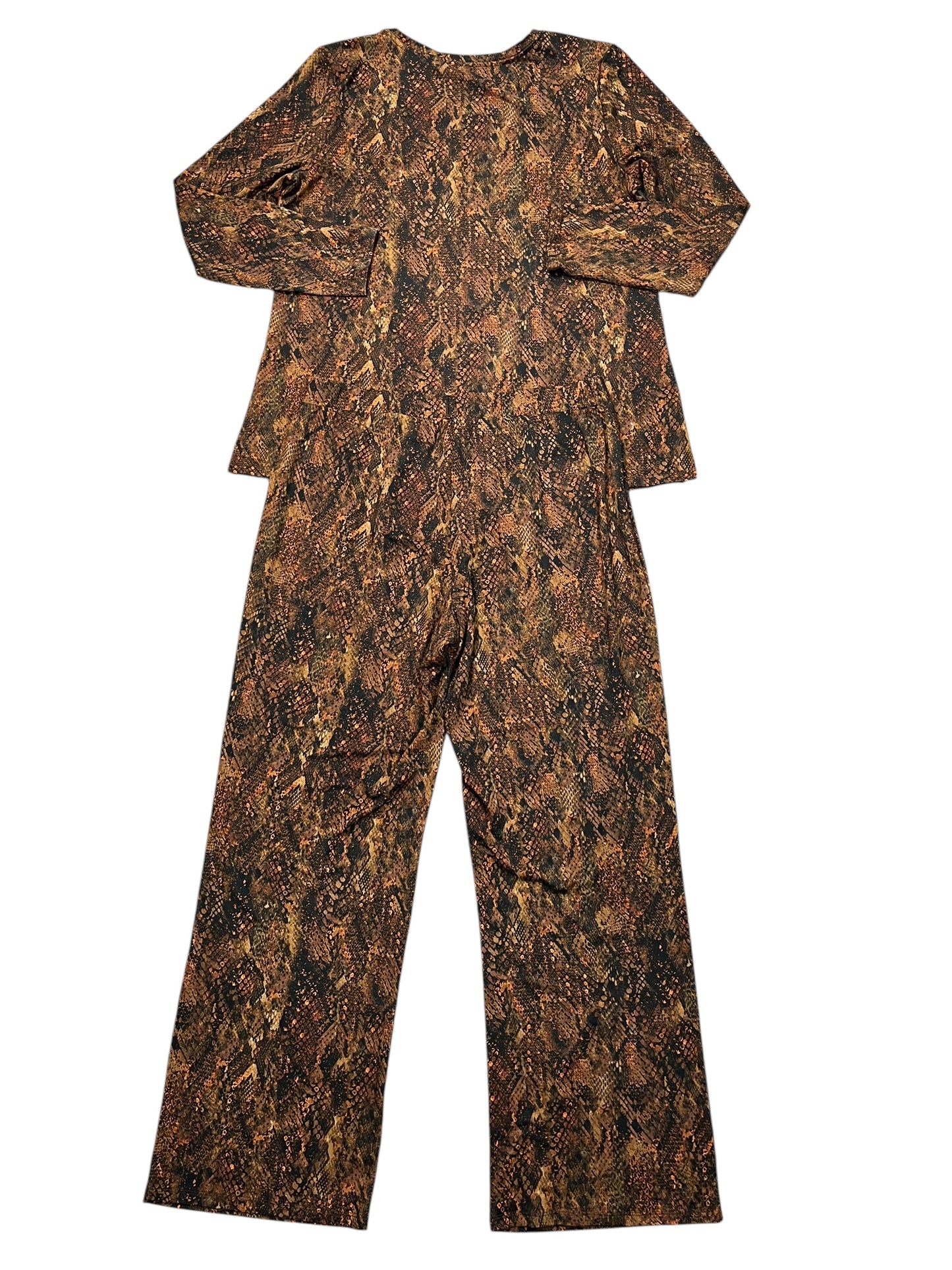 Pants Set 2Pc By Iman Hsn In Snakeskin Print, Size:L
