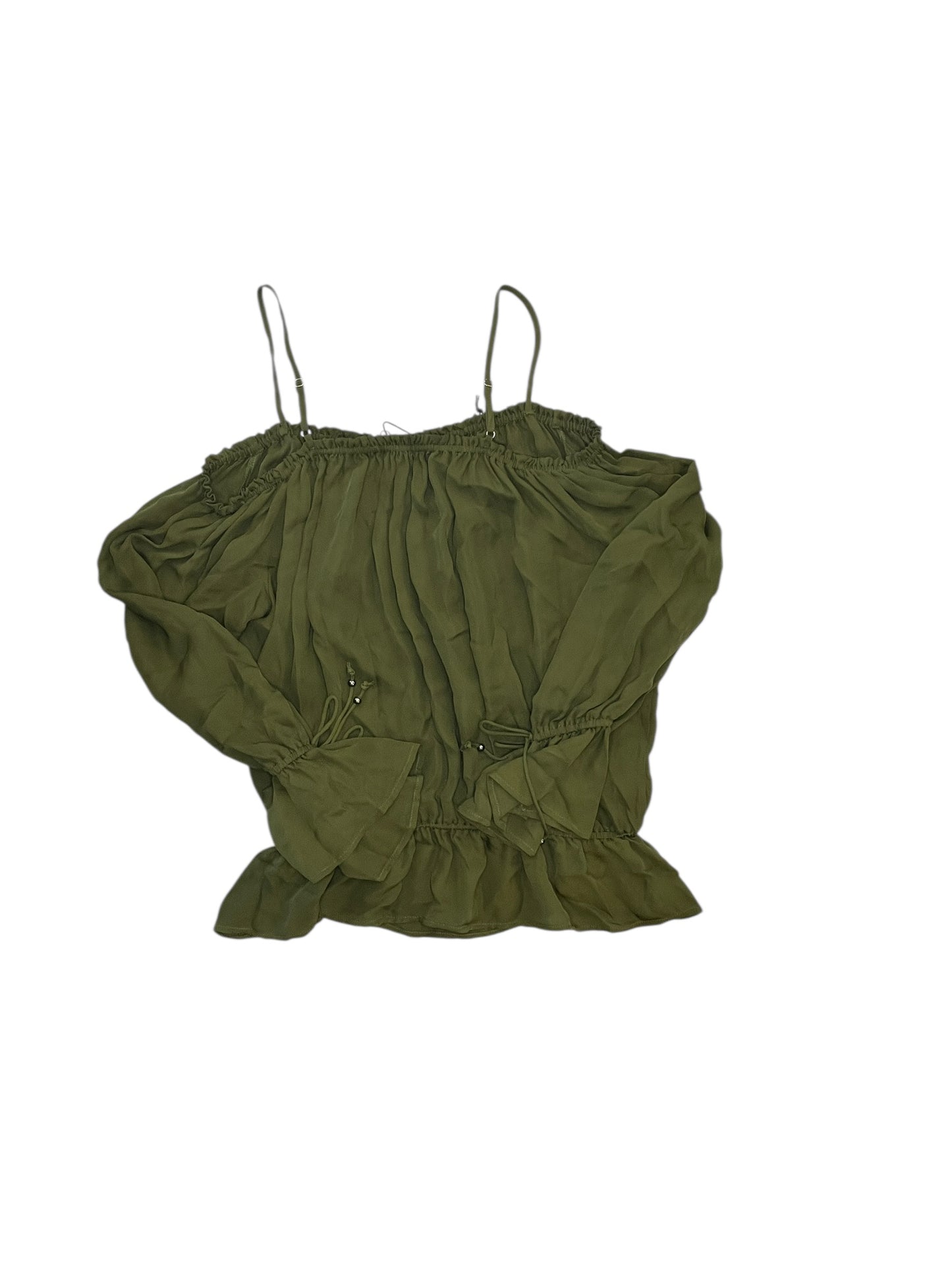 Blouse Ls By Cma In Green, Size:M