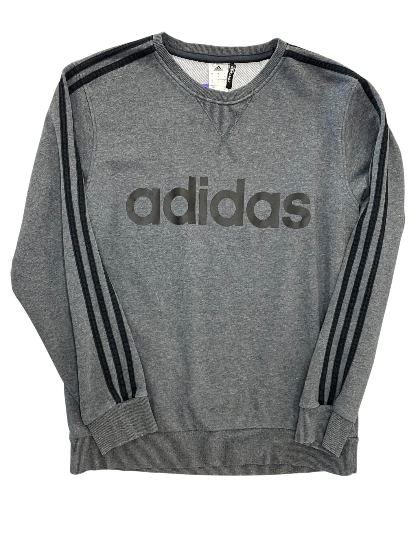 Athletic Sweatshirt Crewneck By Adidas In Grey, Size:L