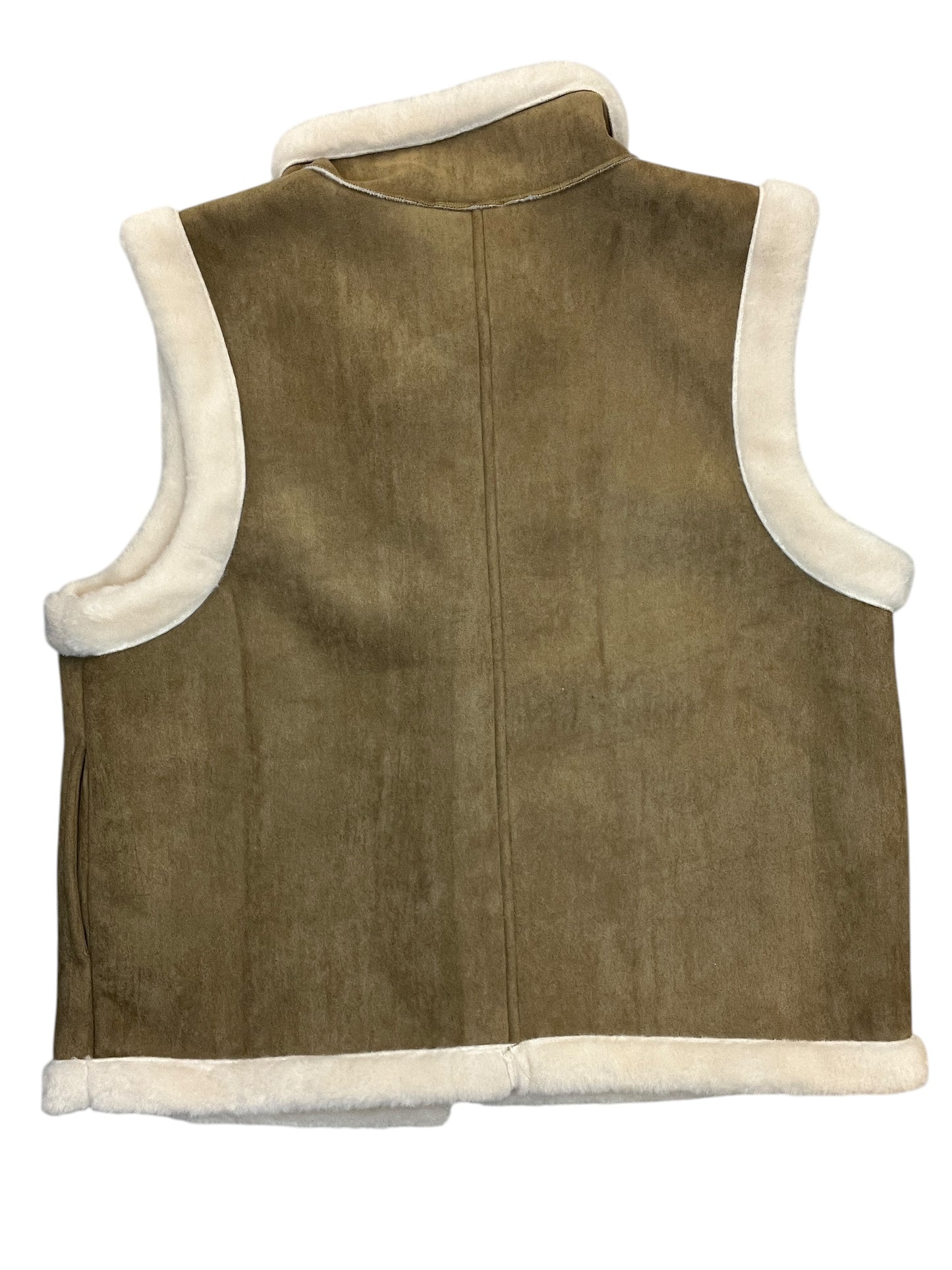 Vest Faux Fur & Sherpa By Lulus In Tan, Size:Xl