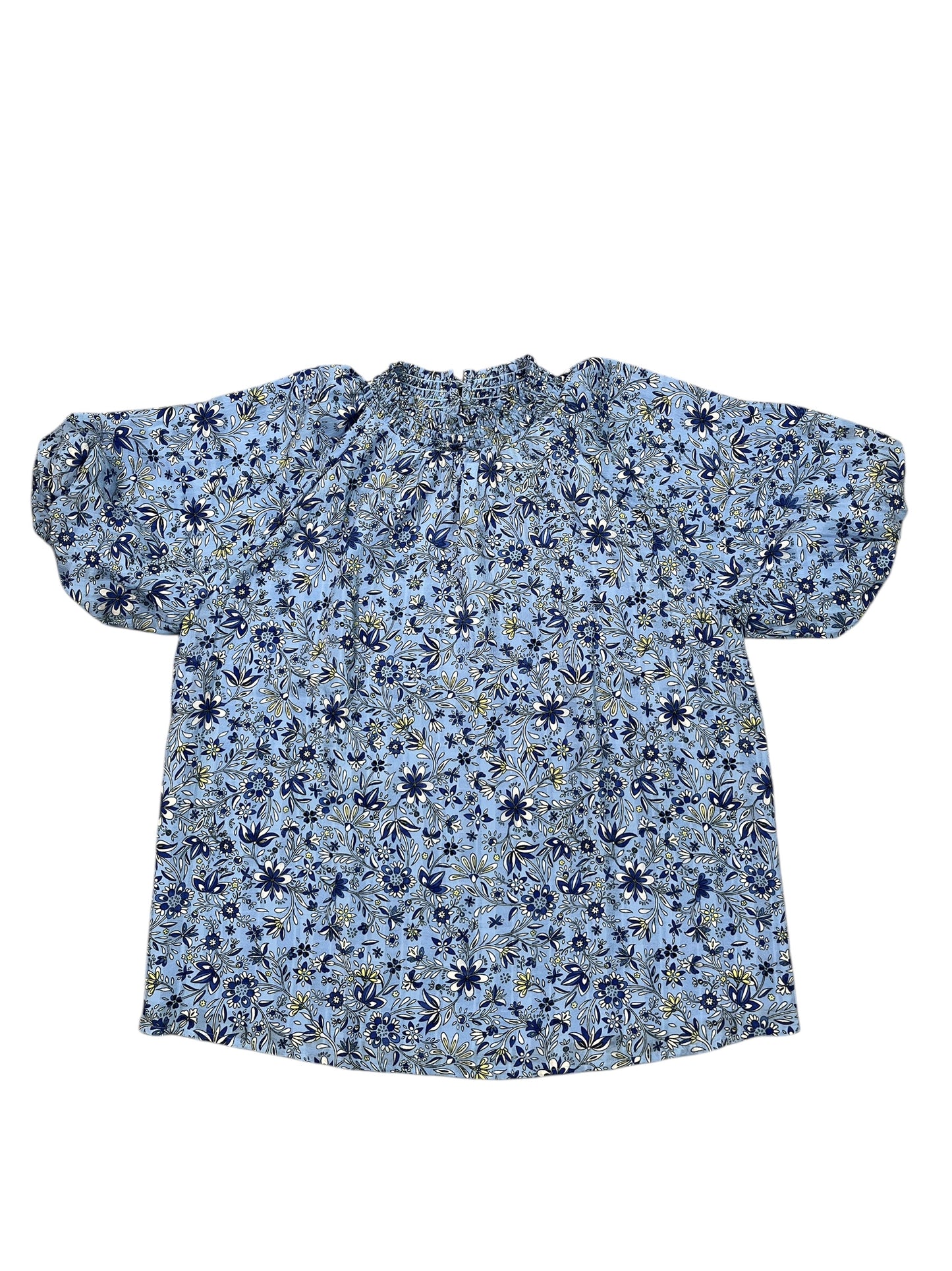 Blouse Ss By Loft In Blue, Size:S