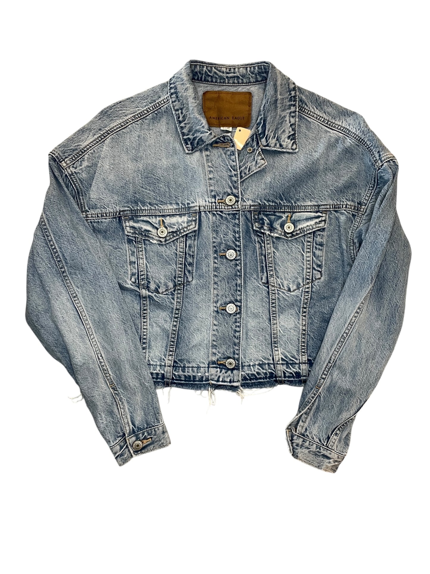 Jacket Denim By American Eagle In Blue Denim, Size:Xs