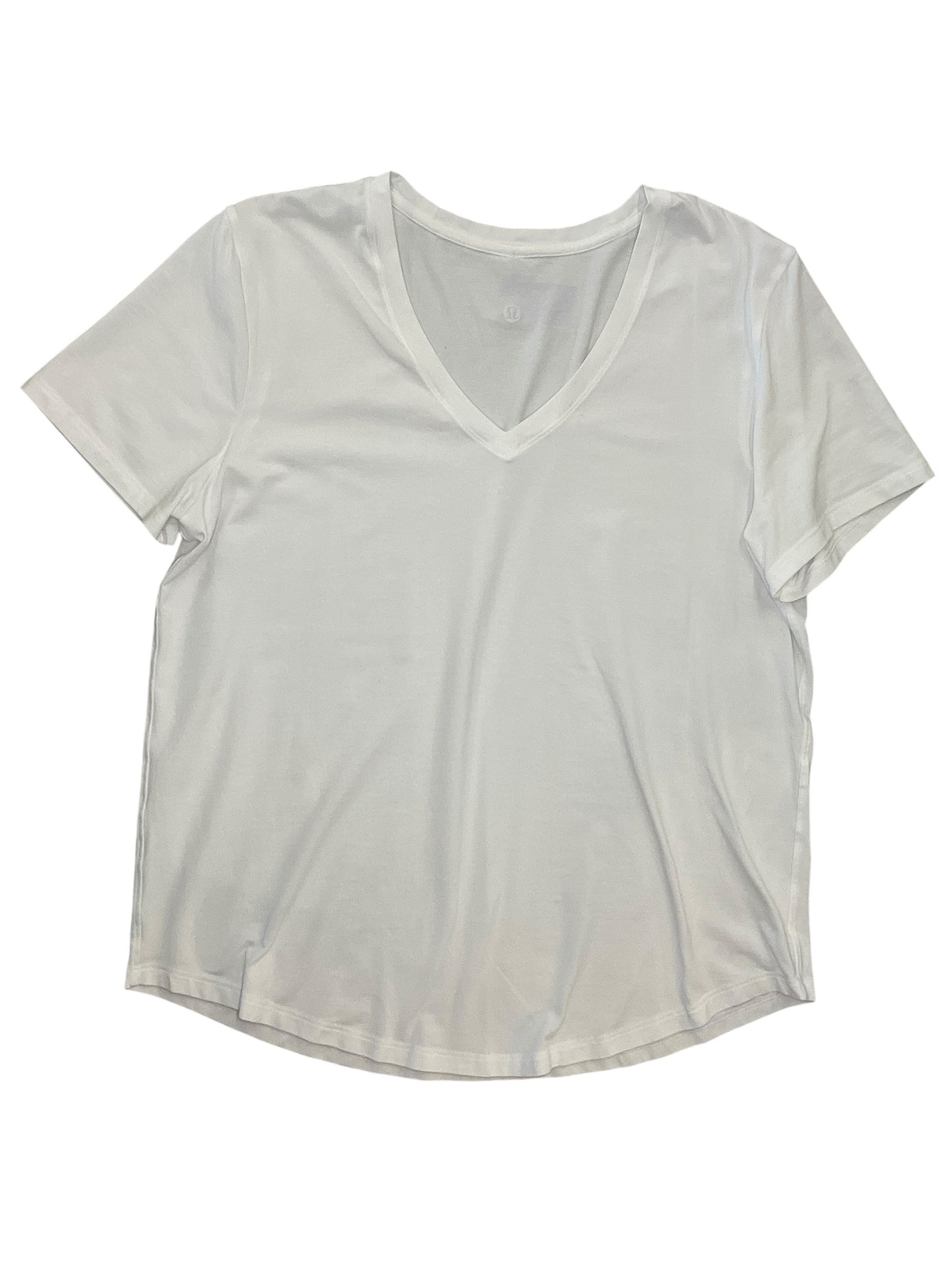 Athletic Top Ss By Lululemon In White, Size:L