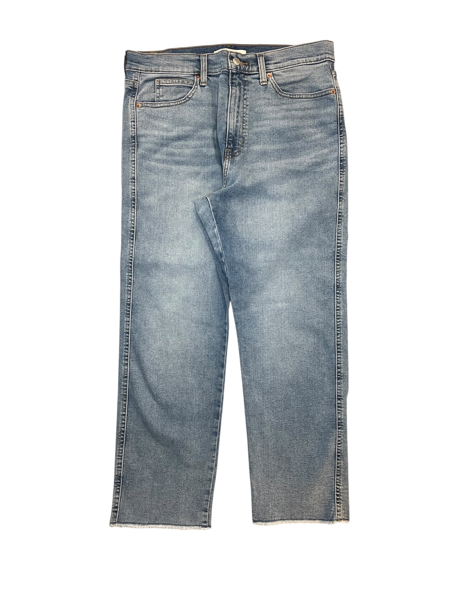 Jeans Straight By Levis In Blue Denim, Size:12