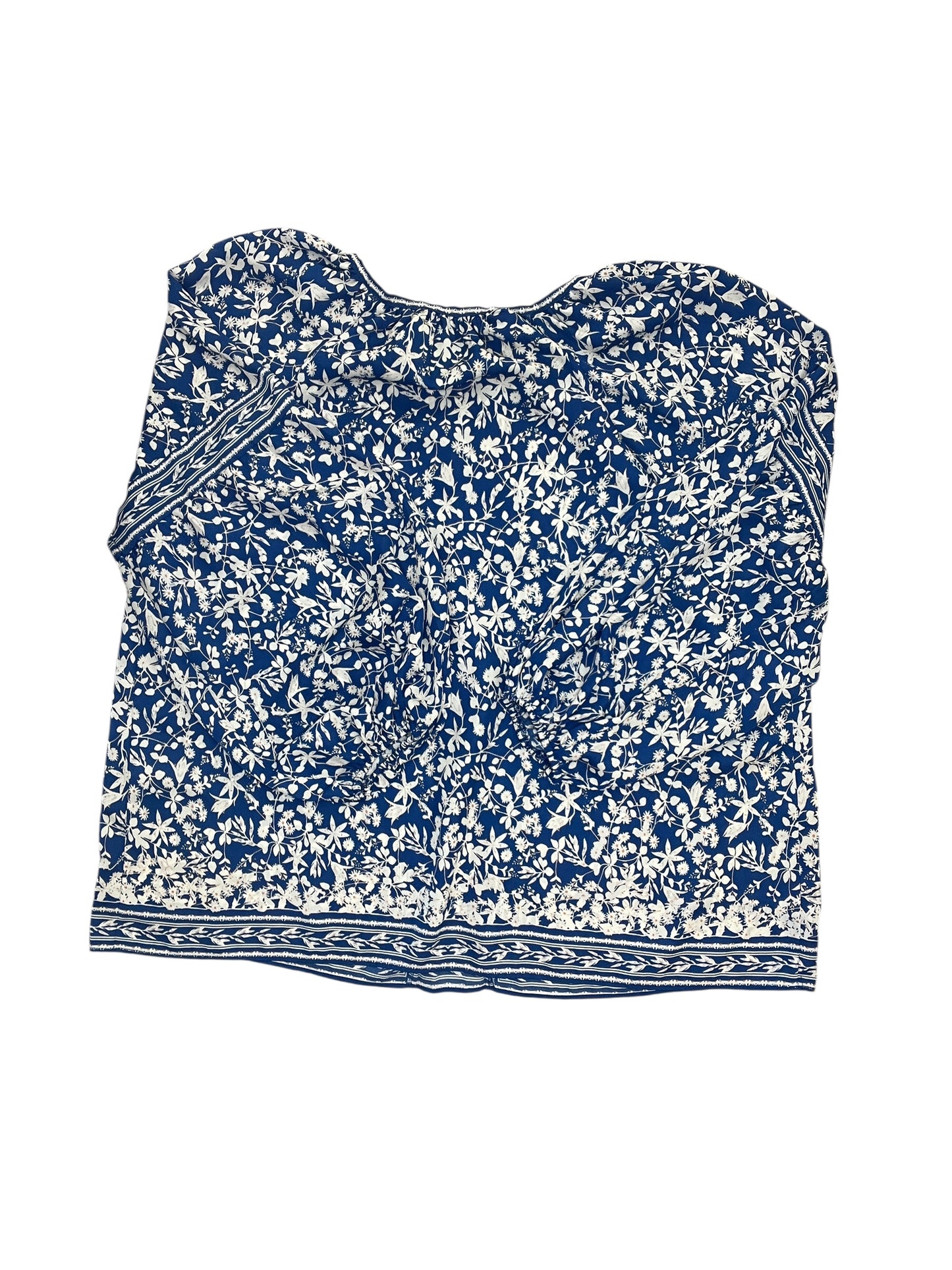 Blouse Ls By Max Studio In Blue, Size:1X