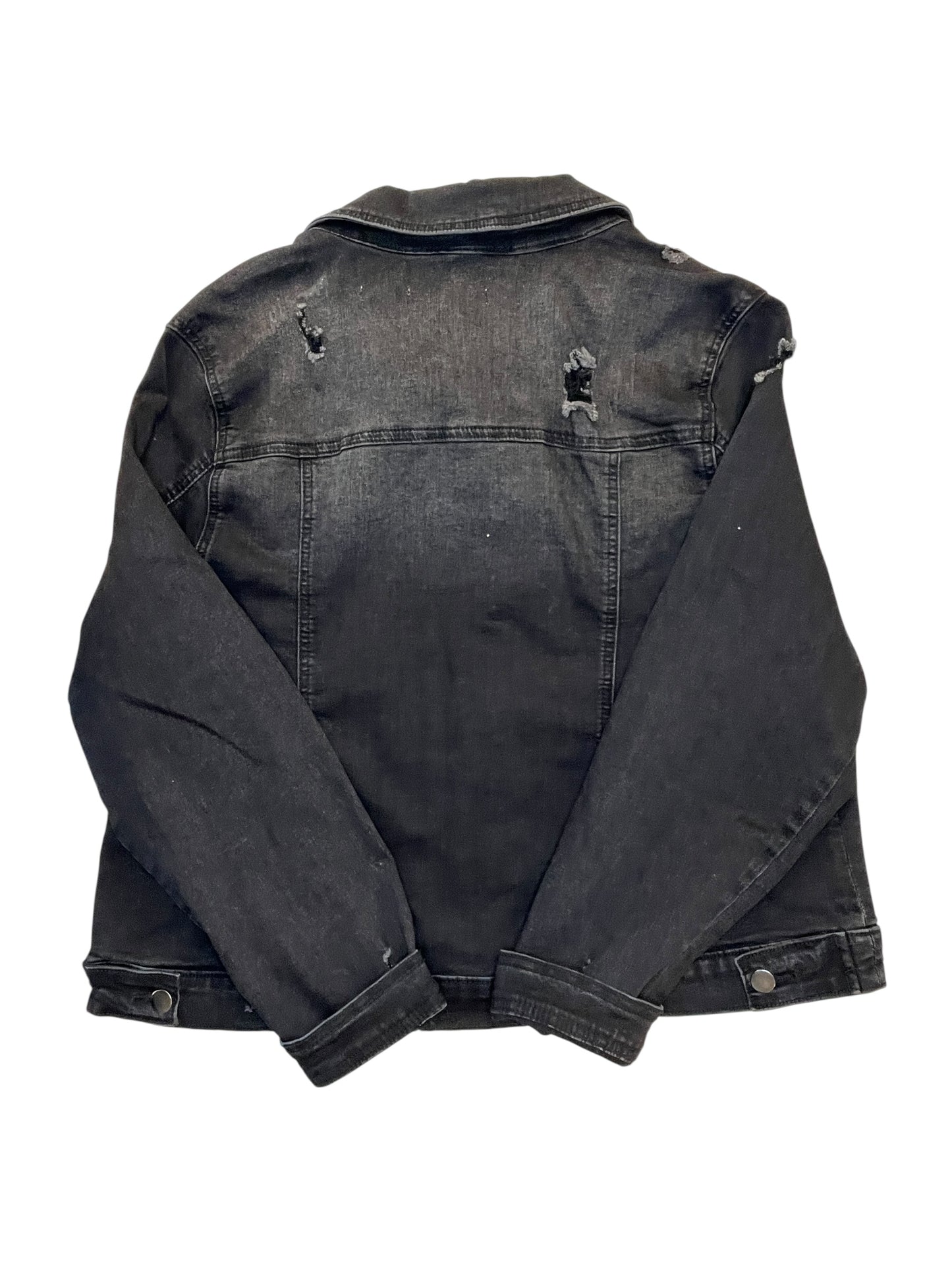Jacket Denim By Clothes Mentor In Black Denim, Size:Xl