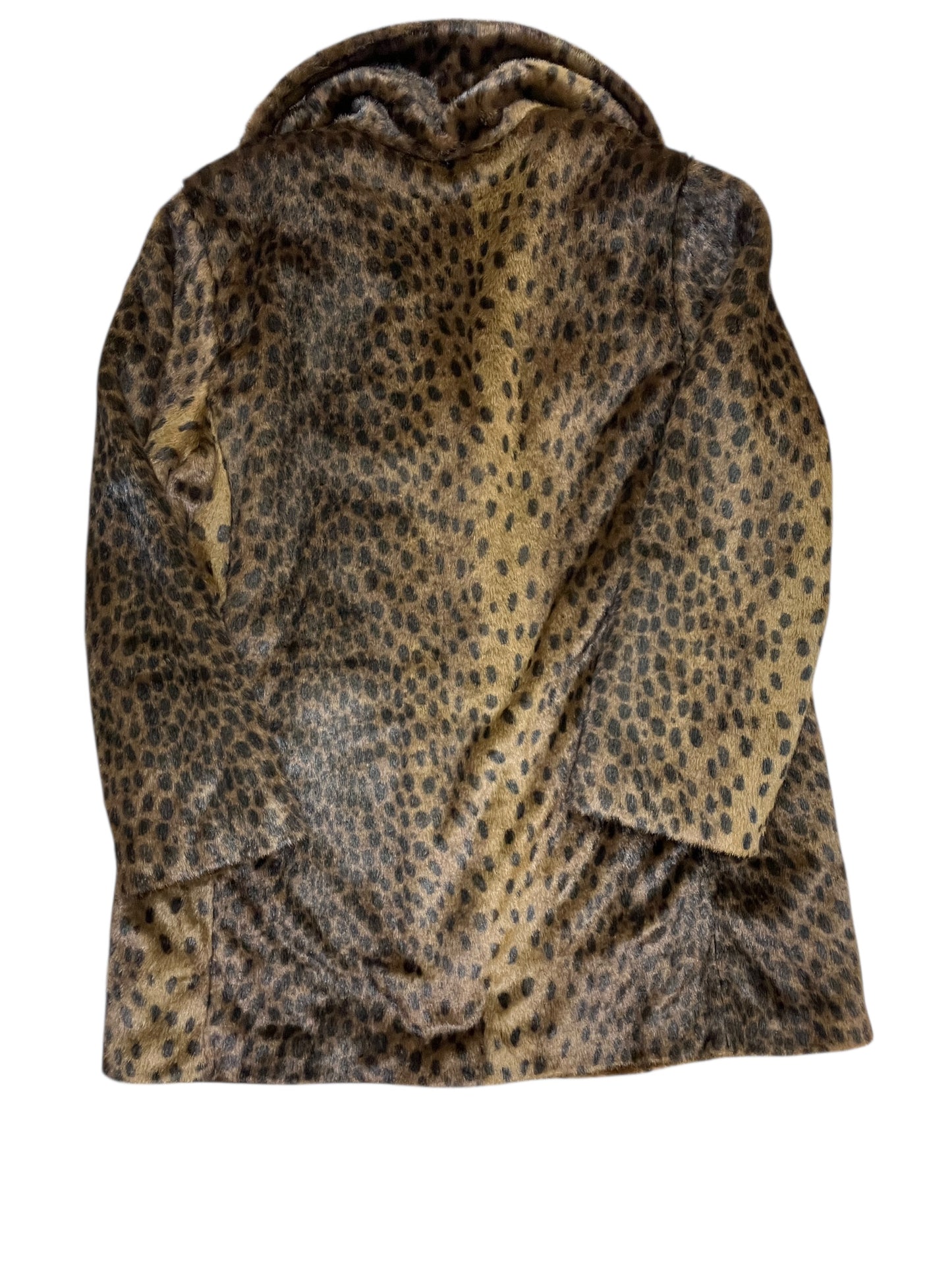 Coat Faux Fur & Sherpa By Anne Klein In Brown, Size:L