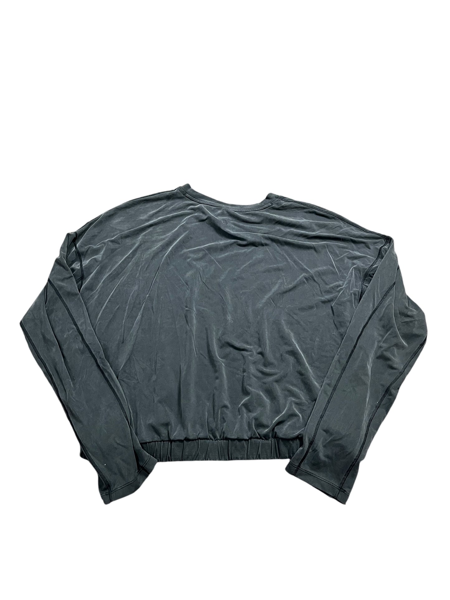 Athletic Top Ls Collar By Lululemon In Grey, Size:M