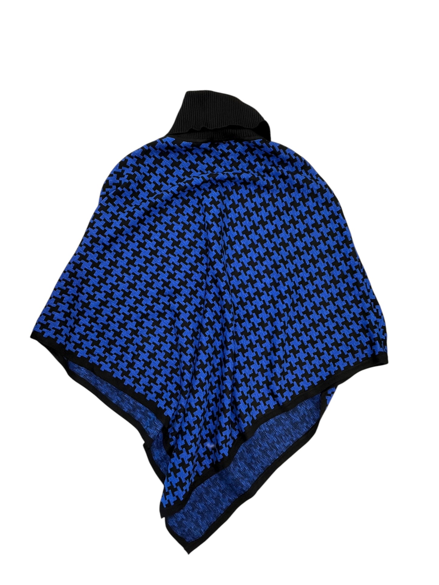 Poncho By Chicos In Black & Blue, Size:S