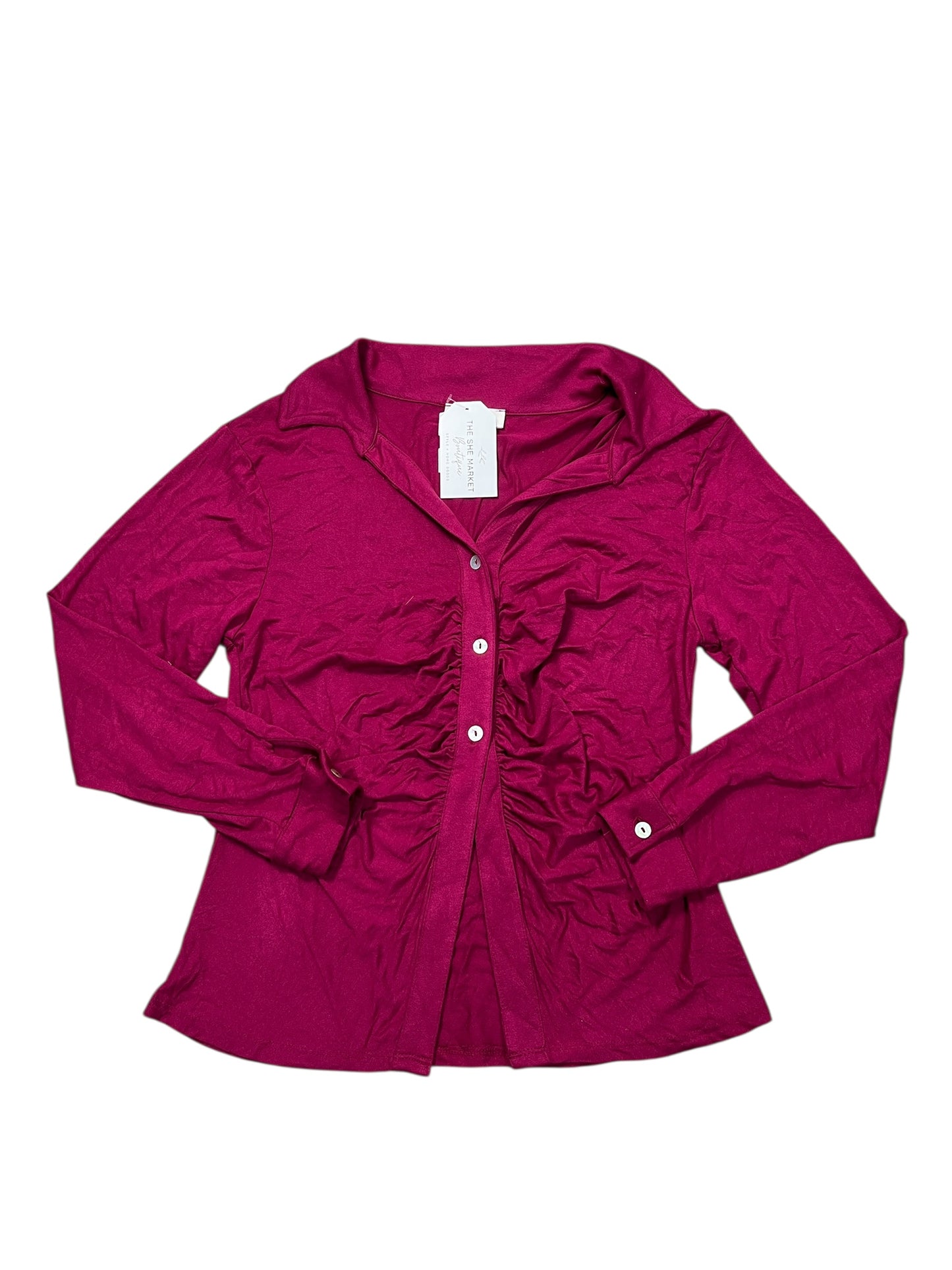 Top Ls By Zenana Outfitters In Purple, Size:L
