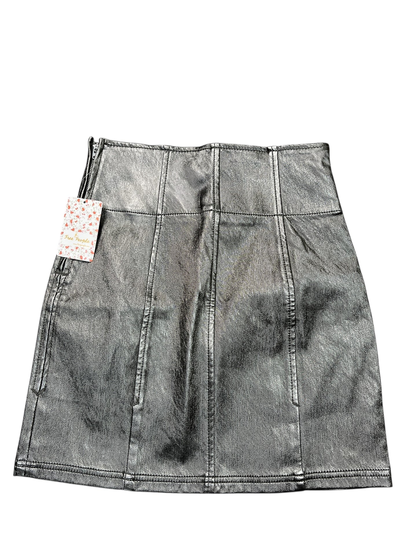 Skirt Mini & Short By Free People In Silver, Size:S